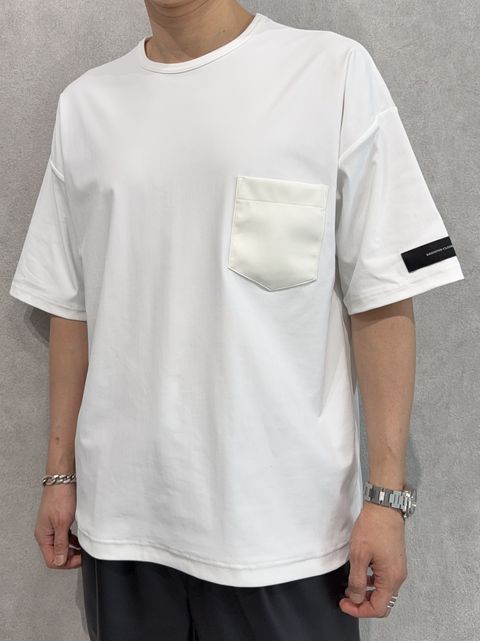 LEATHER POCKET OVER NYLON T / RC39-T-005 / レザーポケットナイロンビッグTシャツ / ホワイト