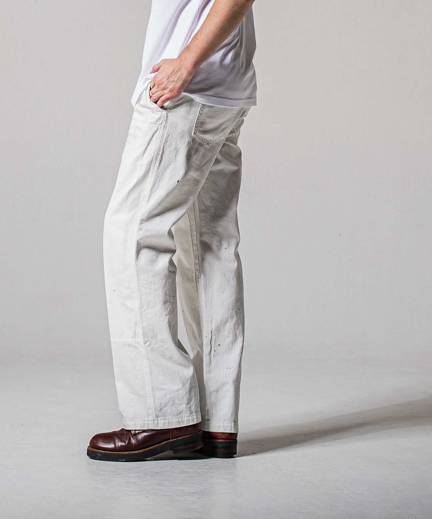 DOUBLE KNEE PT / RC39-ST-041 / ダブルニーワイドデニムパンツ / ホワイトユーズド (2月中旬入荷予定)