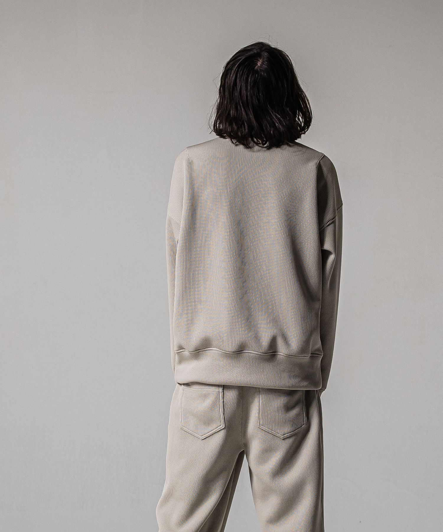 AZE MILITARY DROP TRAINER / RC39-C-003 / 高機能畦編みニットトレーナー / グレージュ (1月下旬入荷予定)