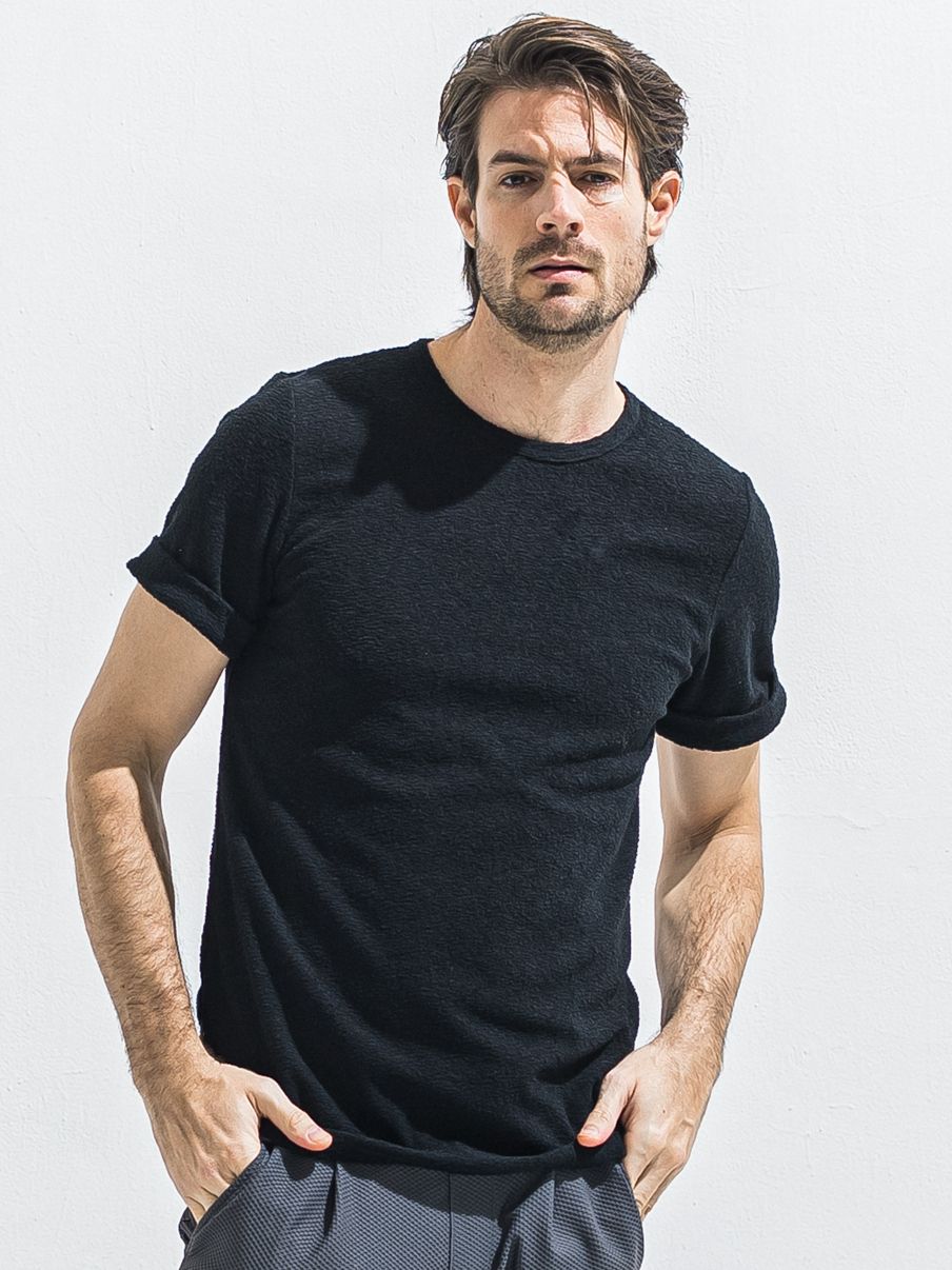 PILE ROLL UP TEE / RC40-T-001 / パイルロールアップTシャツ / ブラック (4月中旬入荷予定)