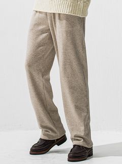 VELOURS FLEECE WIDE TUCK PANTS / RC42-ST-016HWT / 裏起毛セミワイドタックパンツ / ベージュ (11月中旬入荷予定)