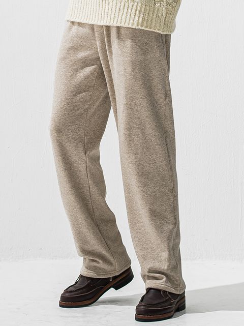VELOURS FLEECE WIDE TUCK PANTS / RC42-ST-016HWT / 裏起毛セミワイドタックパンツ / ベージュ (11月中旬入荷予定)