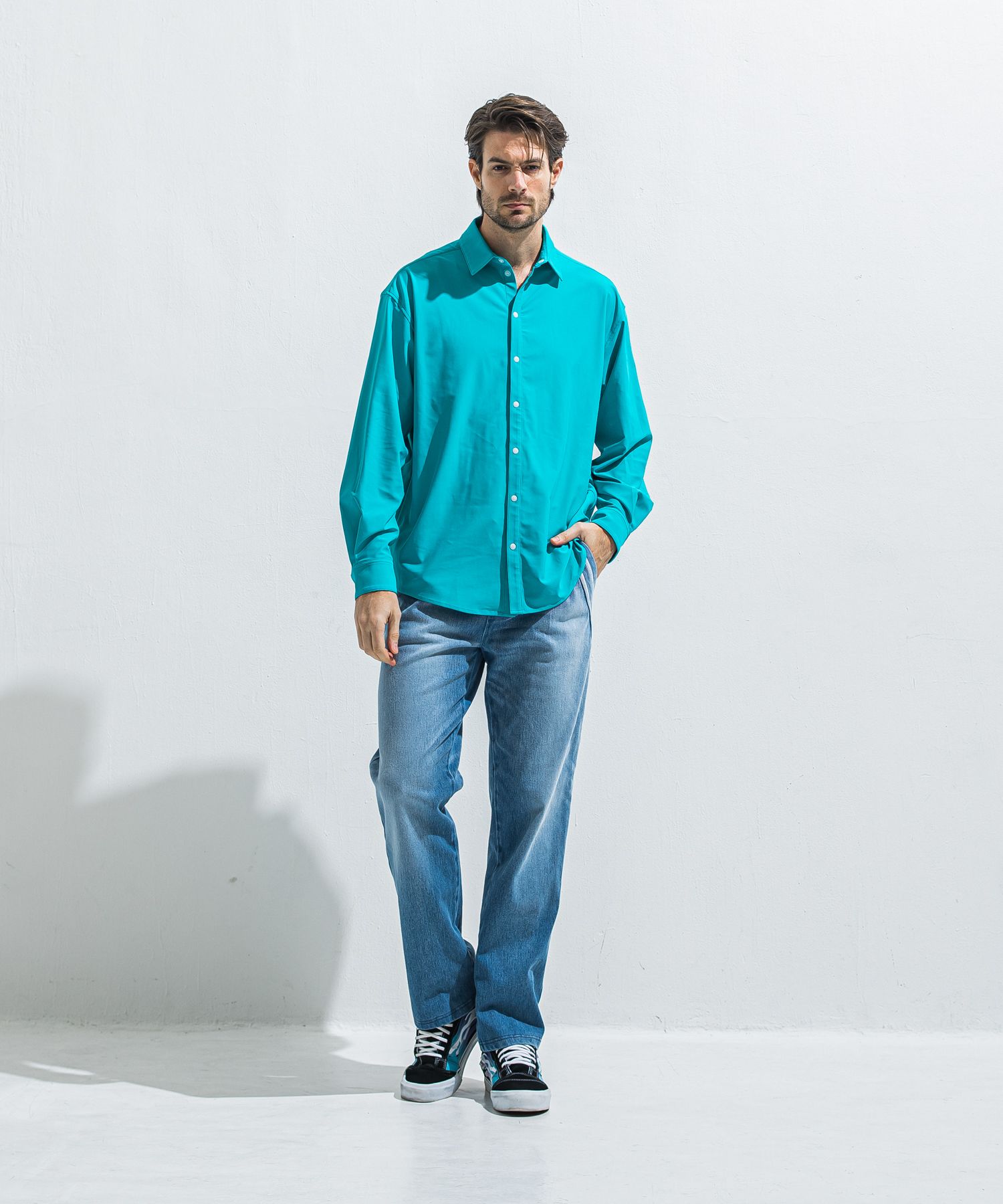 EDGE DENIM SEMI WIDE PT / RC40-ST-014WTD / デニムジャージセミワイドラインパンツ / ライトインディゴ (5月中旬入荷予定)