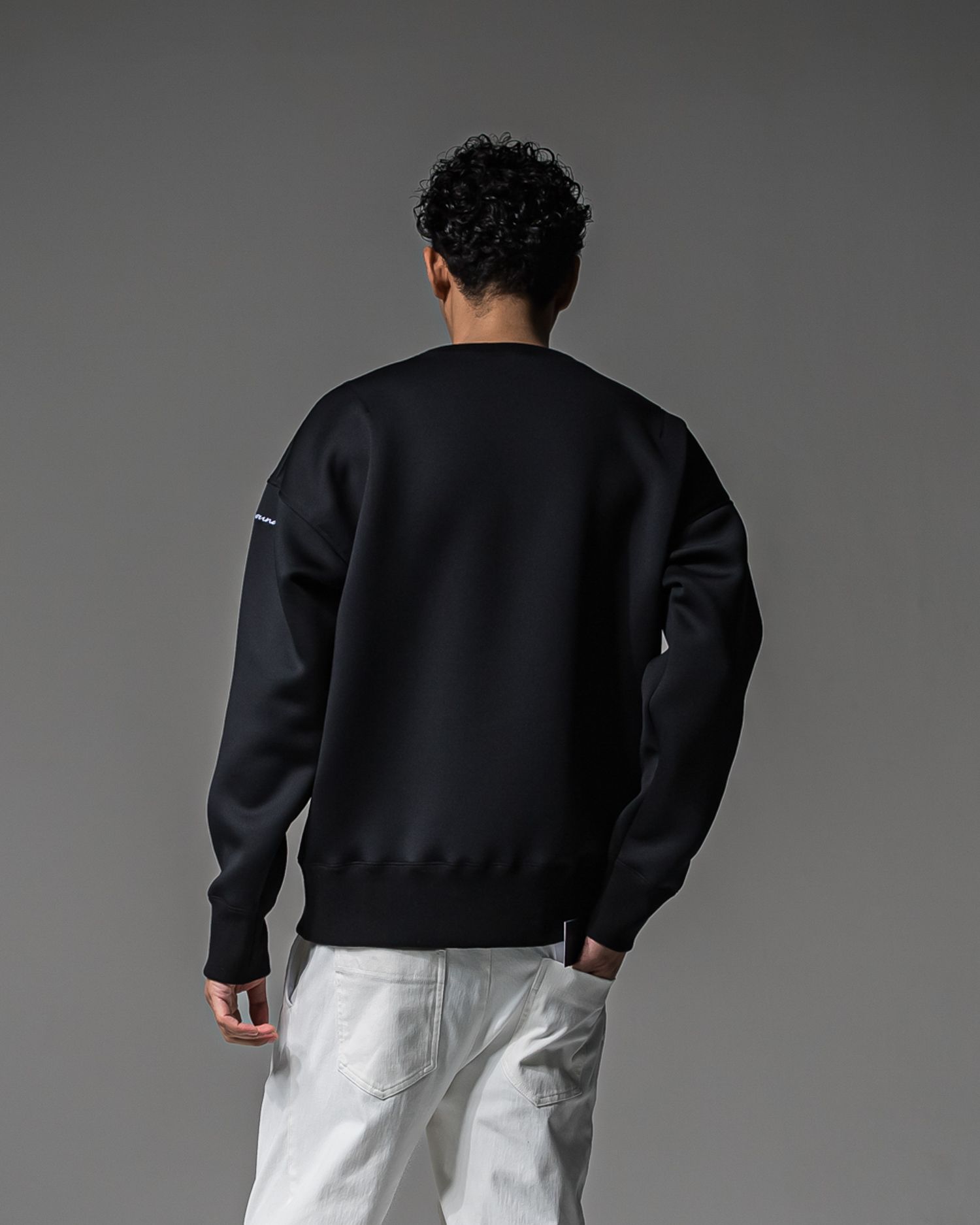 HD DROP TRAINER / RC37-C-004 / ダンボールニット 無地トレーナー / ブラック (9月中旬入荷予定)