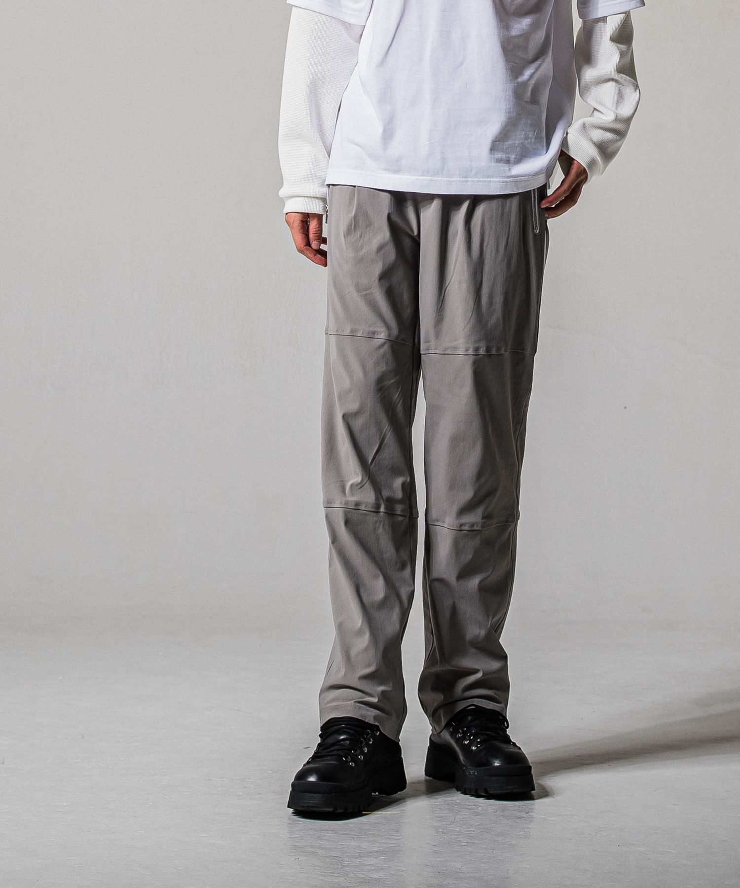 JOHNSON LINE WIDE PANTS / RC39-ST-009WT / ジョンソンラインワイドタックパンツ / グレー×ホワイト (1月下旬入荷予定)