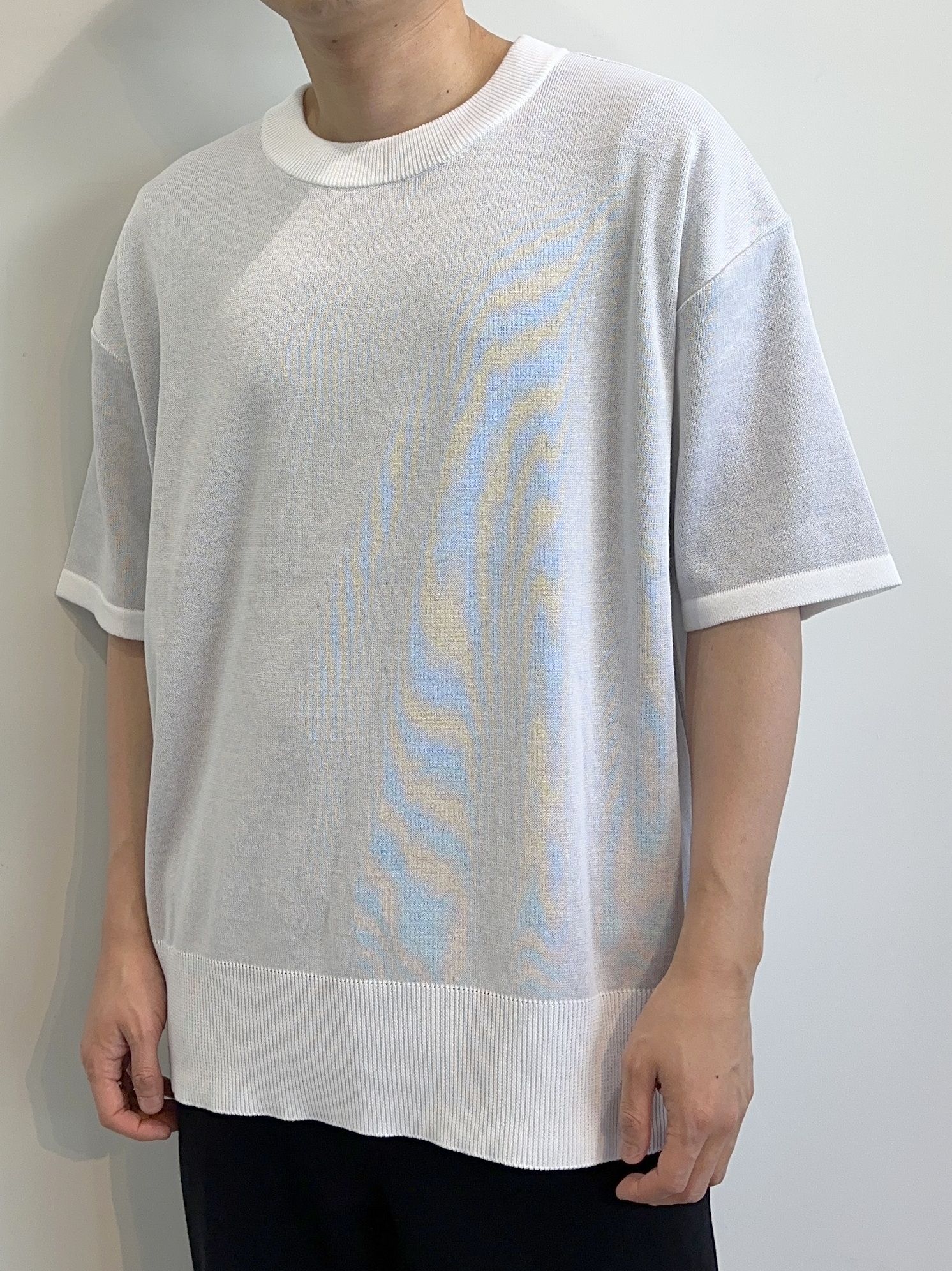 BACK ROGO HALF KNT / RC28-K-002 / バックロゴルーズ半袖サマーニット / ホワイト