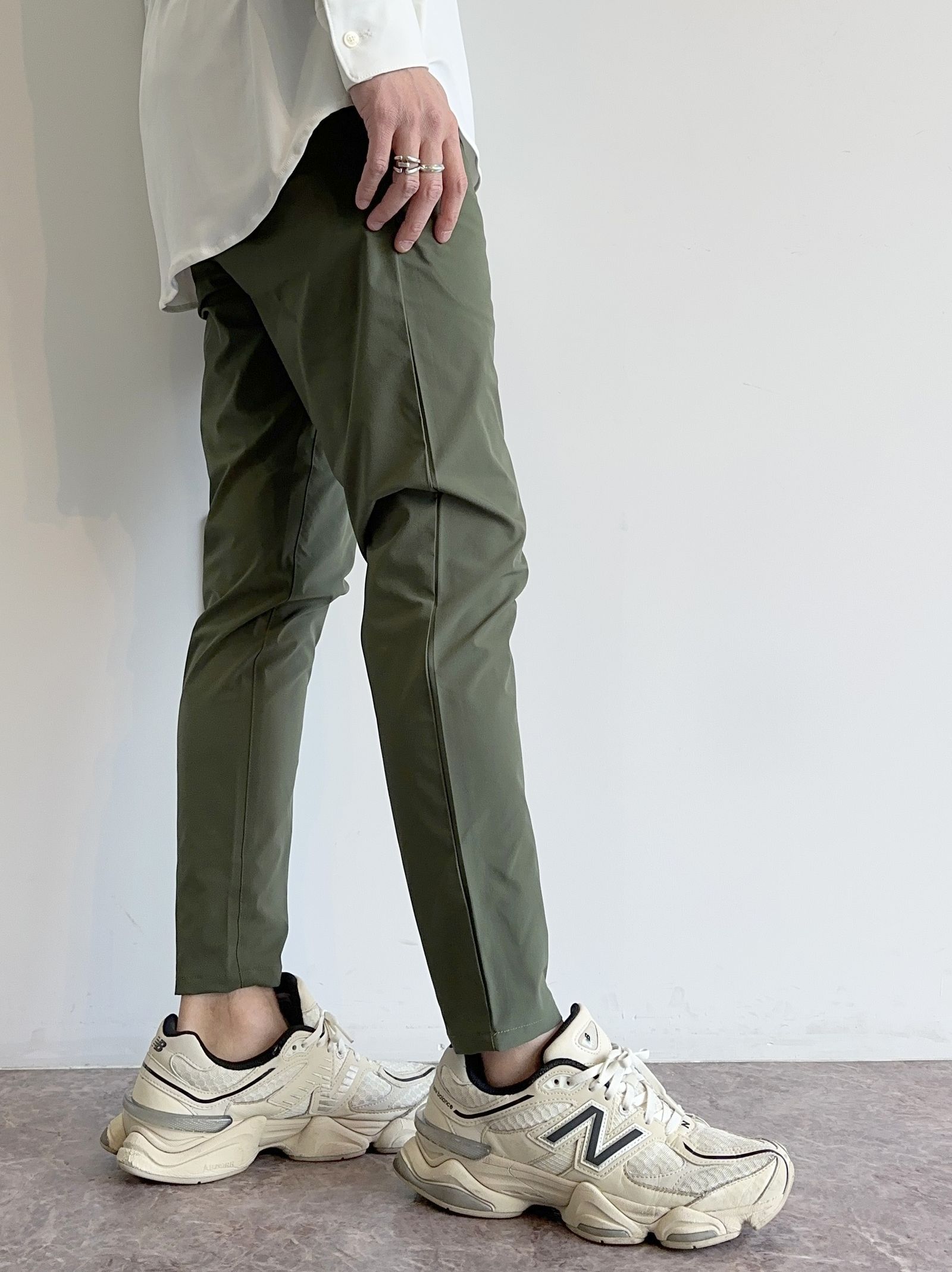 PAT TIGHT EASY PANTS / RC31-ST-037 / ベルト付きイージーパンツ / ナイロンカーキ