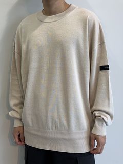 SILK KNT OVER LONG SLEEVE / RC29-K-002 / 無地ルーズコットンニット / ベージュ