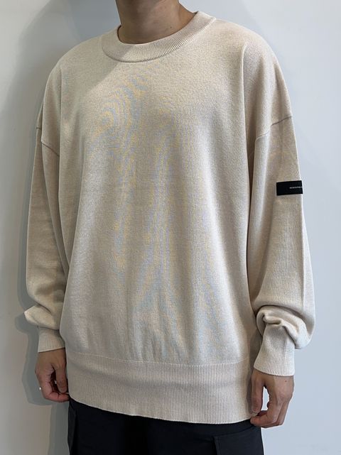 SILK KNT OVER LONG SLEEVE / RC29-K-002 / 無地ルーズコットンニット / ベージュ