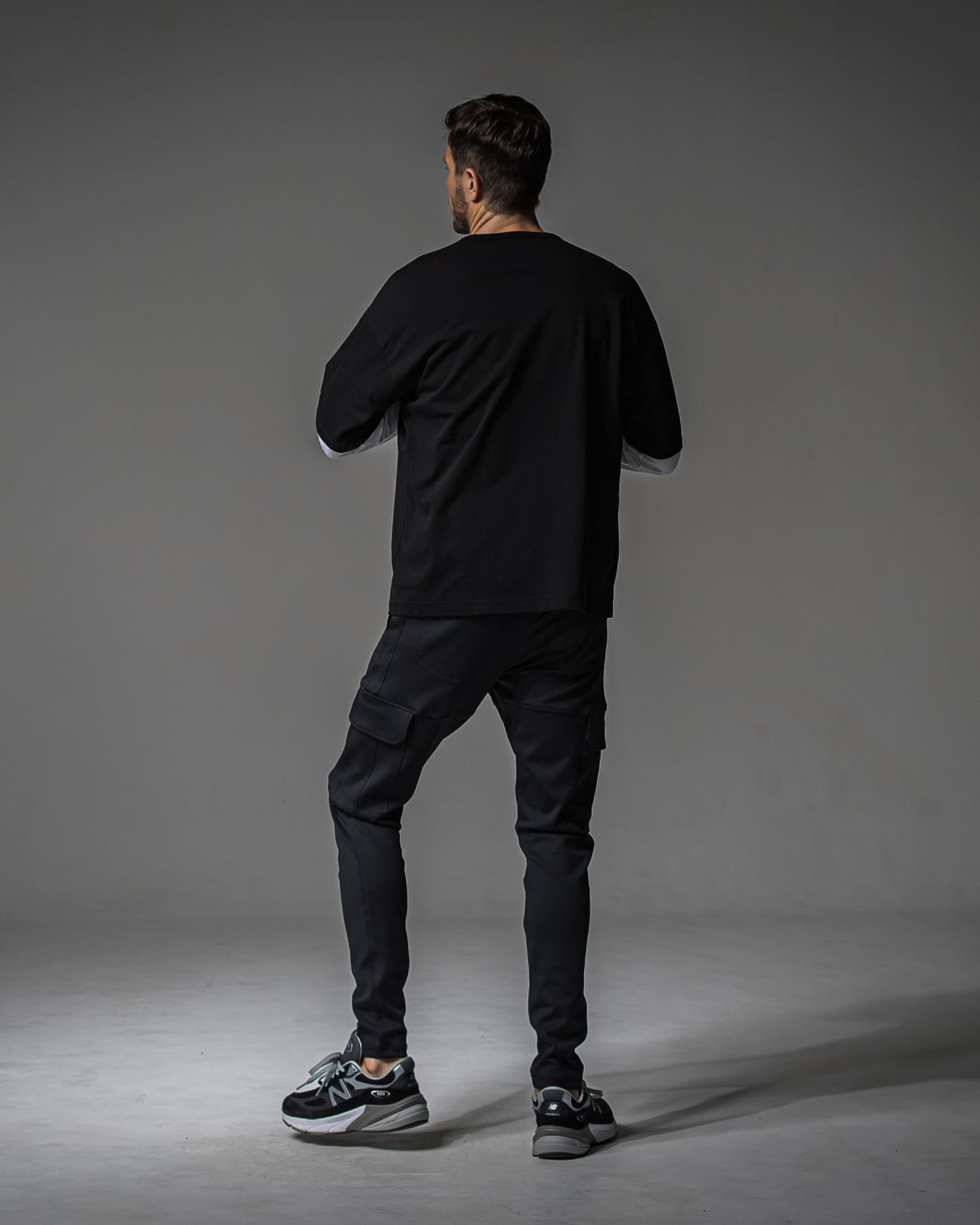 FAKE LAYERED LONG SLEEVE / RC37-T-004 / レイヤードロングスリーブTシャツ / ブラック×ホワイト