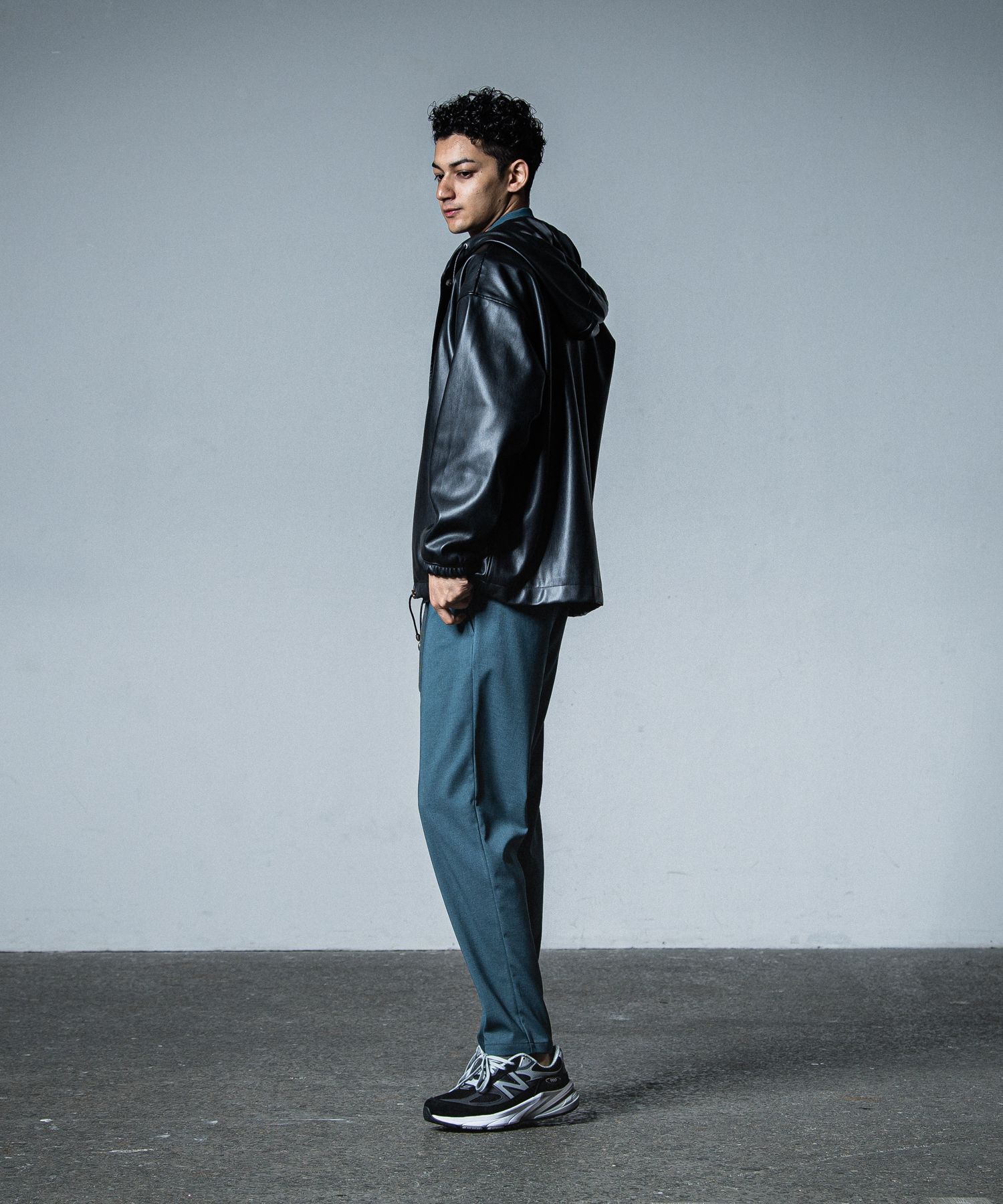 COACH HOODIE / RC33-JK-009 / レザーコーチパーカー / ブラック