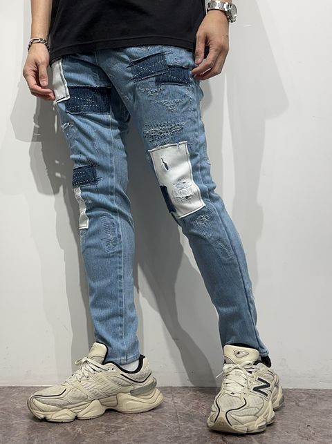 MICK DENIM JERSEY / RC33-ST-020 / デニムジャージテーパードパンツ / ライトインディゴリメイク