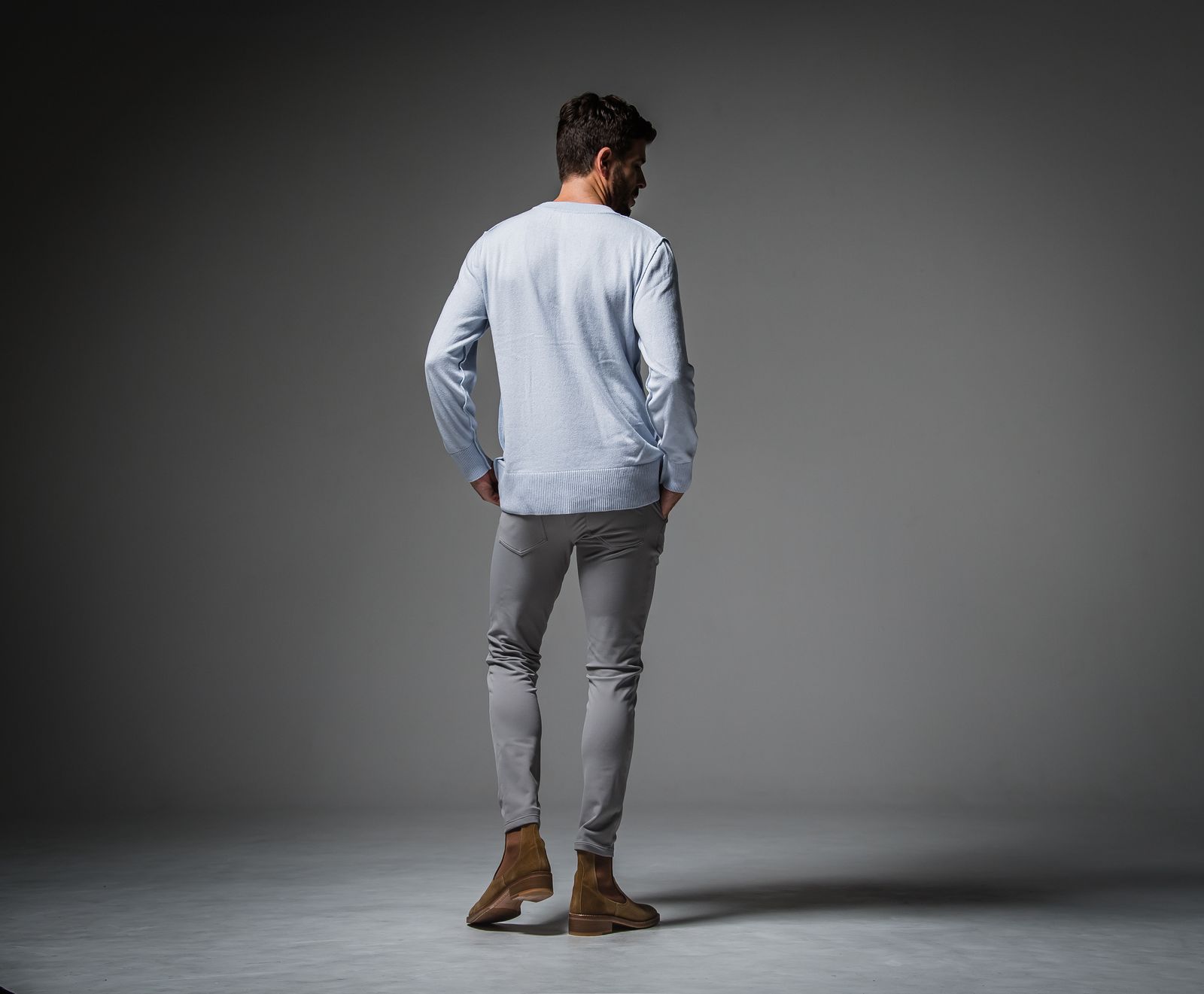 OUT SEAM SWEATER / RC30-K-001 / アウトシームニット / サックス