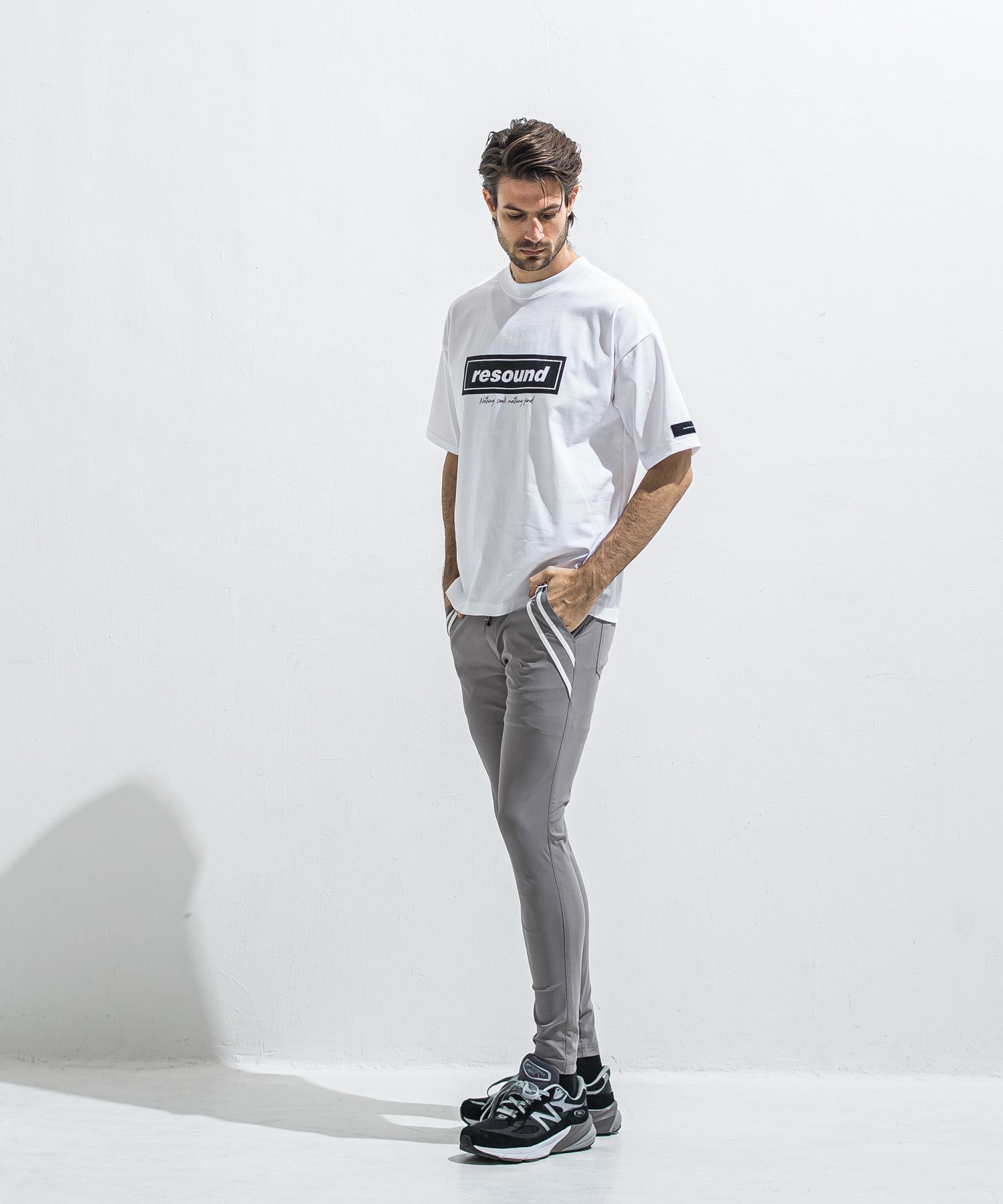 EDGE NYLON PT / BASIC-ST-014 / エッジナイロンラインパンツ / グレー (4月下旬入荷予定)