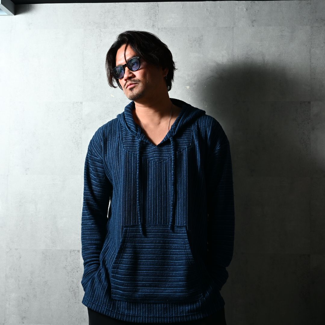 RUSSEL MEXICAN HOODIE / DP1-C-003 / ラッセル織りメキシカンパーカー / ネイビー (3月上旬入荷予定)