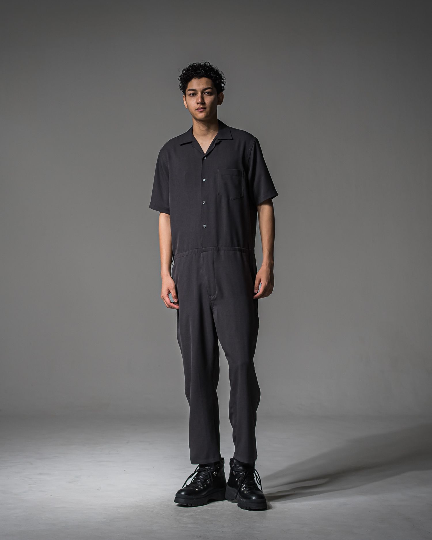 RAGE TWILL HALF ALL IN ONE / DP1-TN-001 / 半袖シャツオールインワン / チャコール (3月中旬入荷予定)