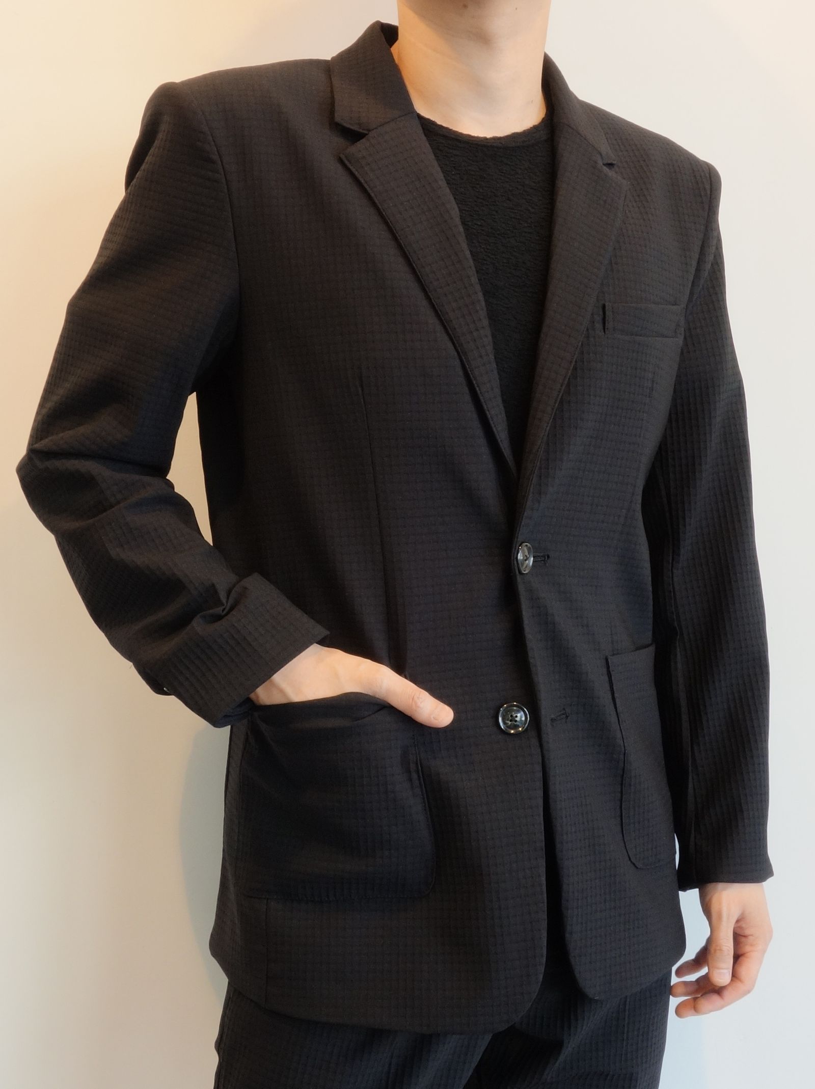 RIP ALBERT JACKET / RC25-JK-002 / リップルテーラードジャケット / ブラック