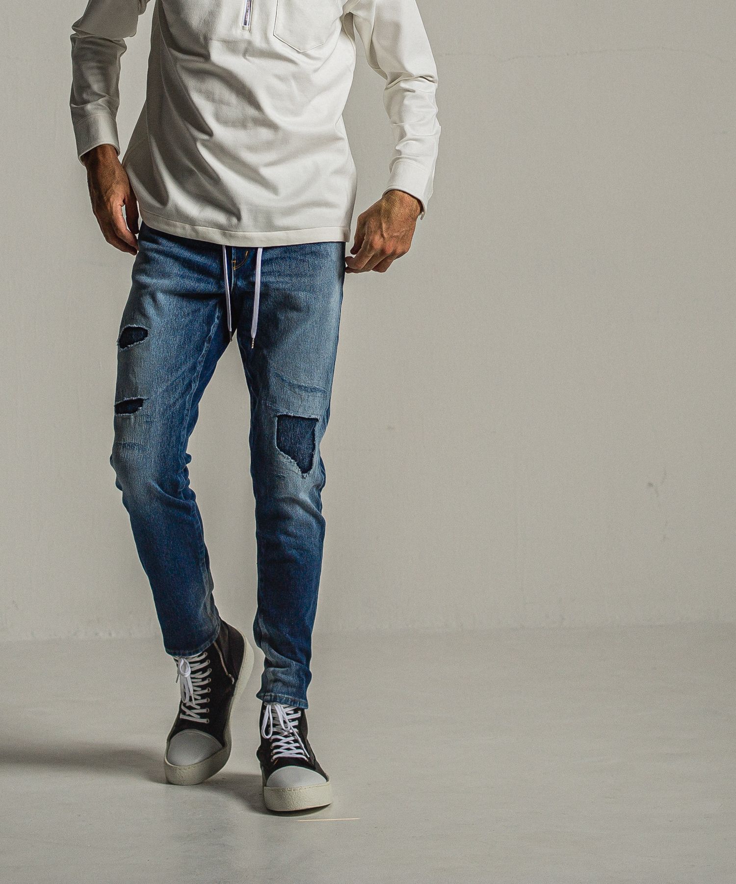MICK DENIM JERSEY / RC34-ST-020 / デニムジャージテーパードパンツ / インディゴユーズド