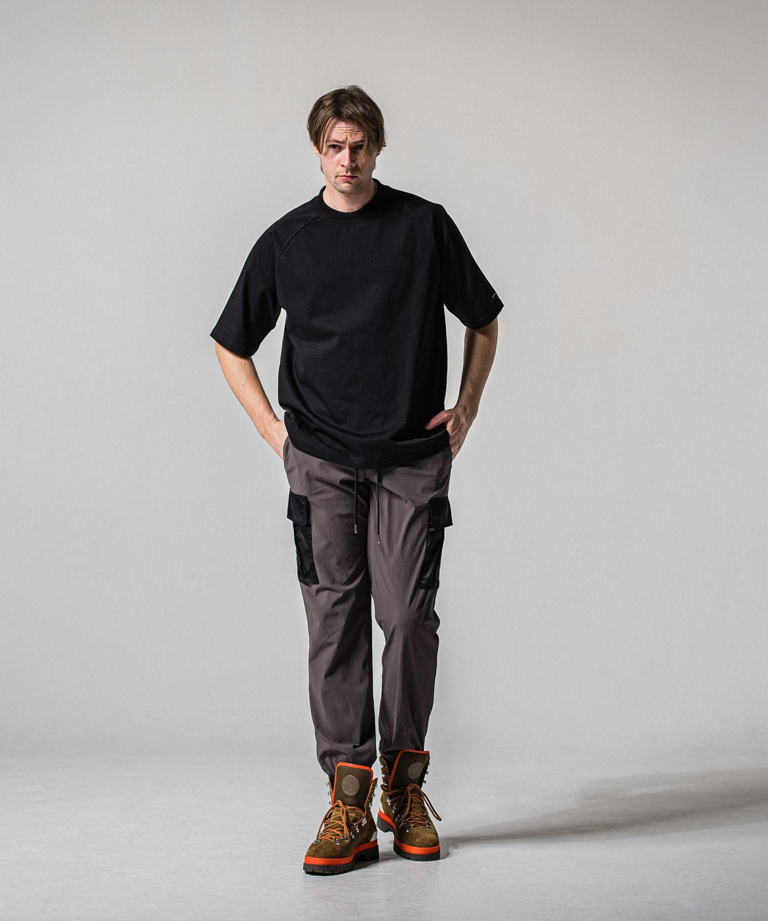 NY PT CARGO PANTS / RC39-ST-035 / ナイロン裾ゴムイージーカーゴパンツ / チャコール (2月中旬入荷予定)