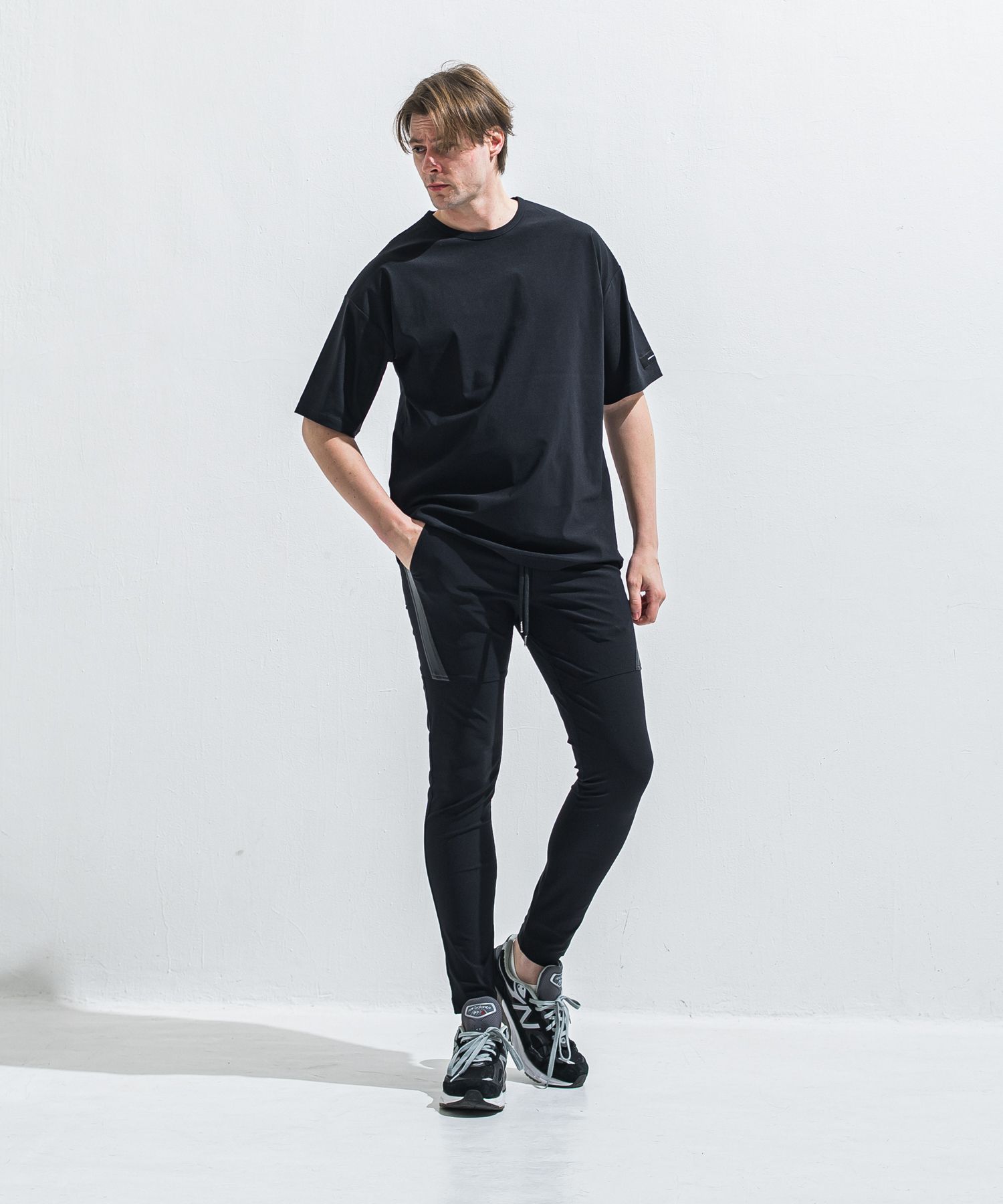 NYLON OVER T / RC40-T-003 / ナイロンビッグTシャツ / ブラック (5月中旬入荷予定)