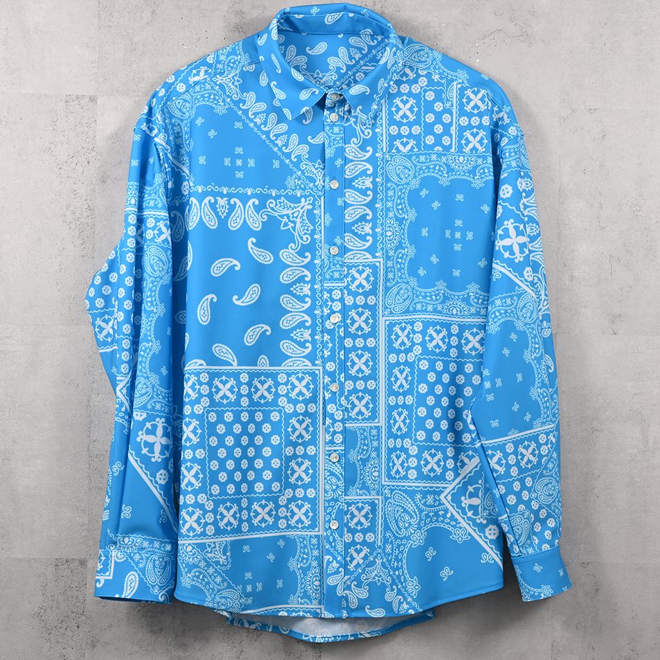 BANDANA JACK SHIRTS / RC41-SH-002 / オーバーサイズペイズリーシャツ / ブルーバンダナ (8月下旬入荷予定)