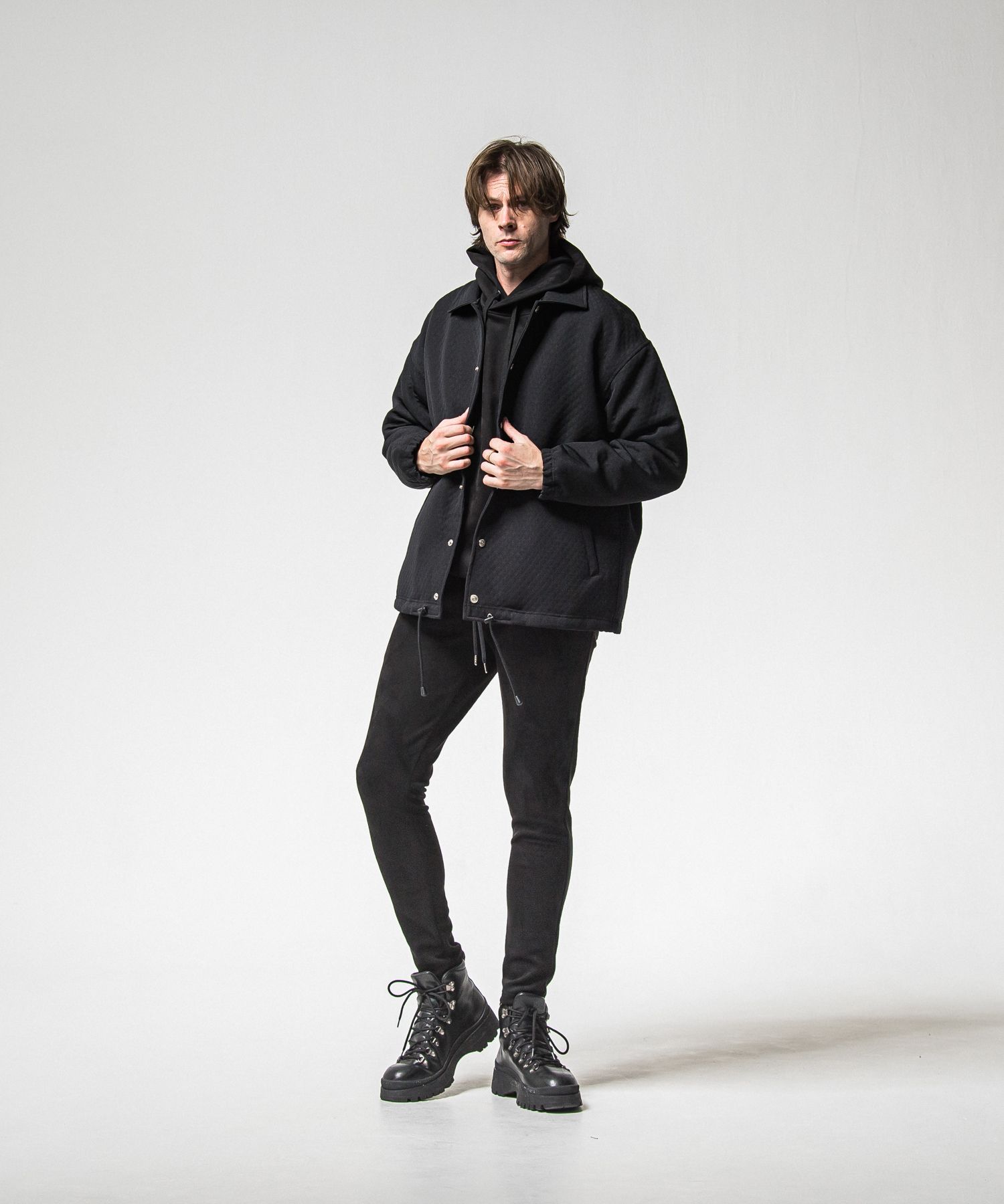 FUR COACH JK / RC38-JK-005 / キルティングファーコーチジャケット / ブラック (11月中旬入荷予定)