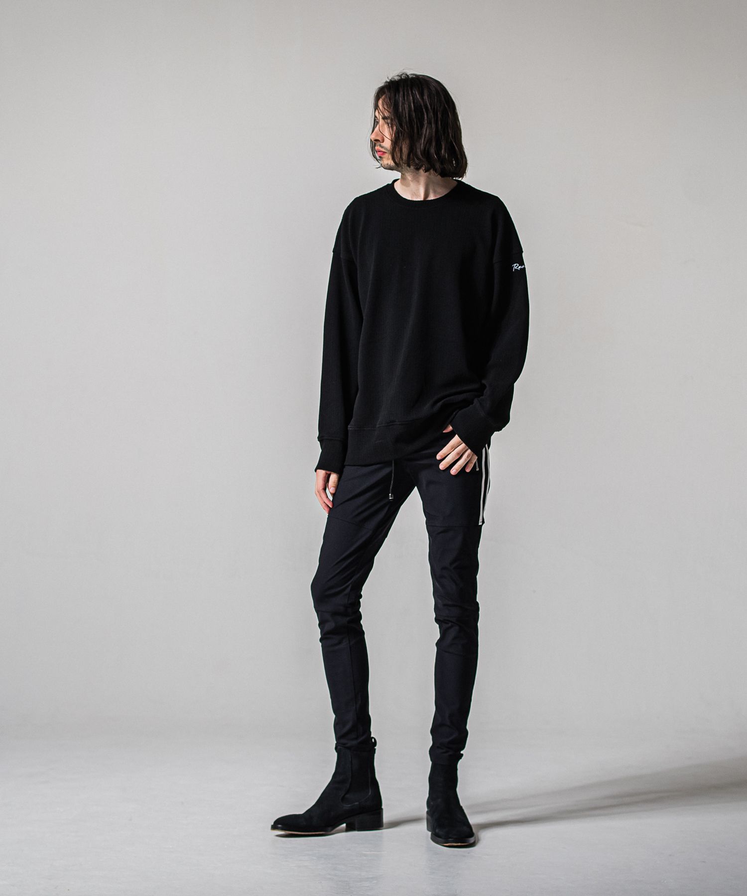 JOHNSON LINE NYLON PT / BASIC-ST-009 / ジョンソンナイロンラインパンツ / ブラック×ホワイト (3月上旬入荷予定)