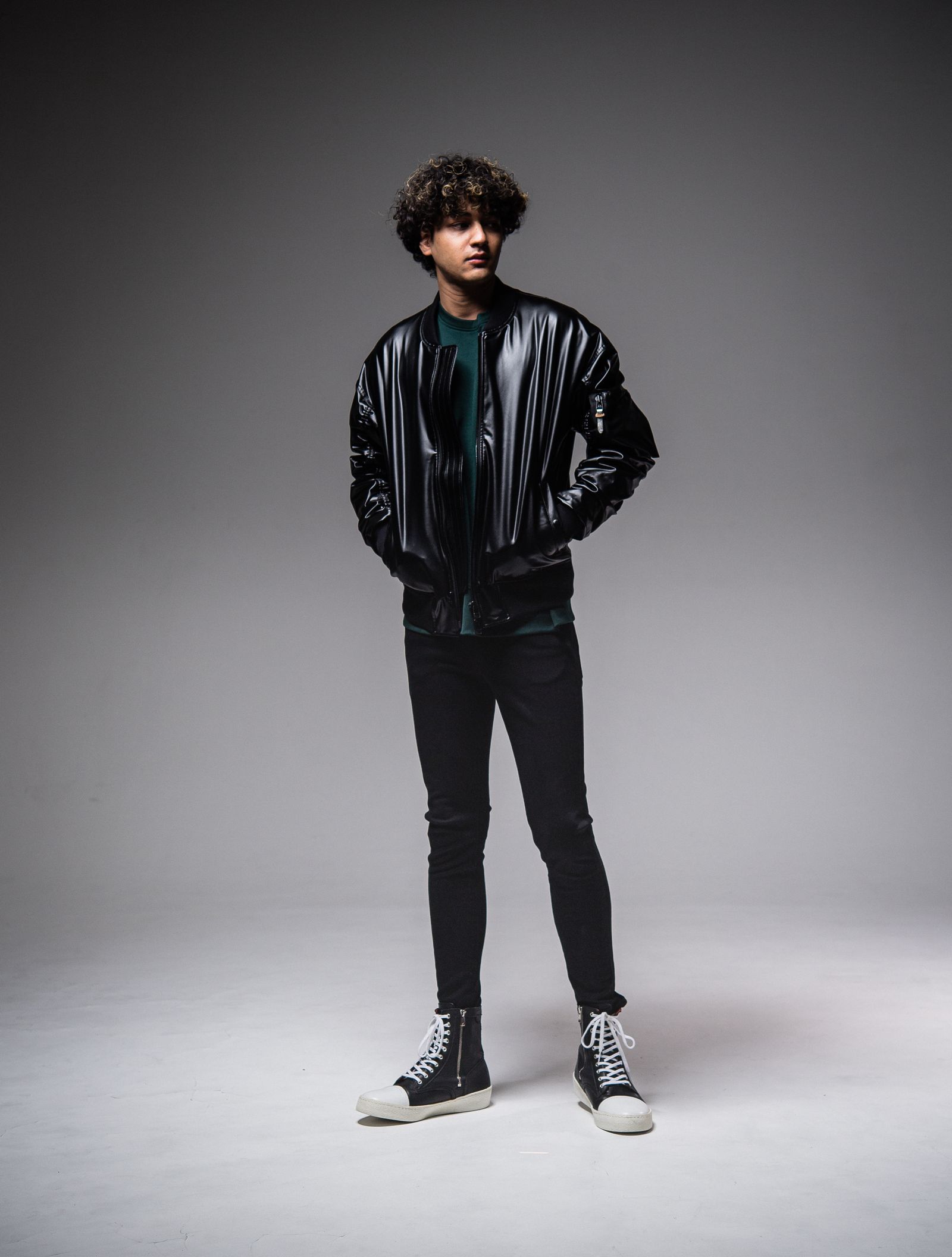 DAVID JACKET / RC25-JK-003 / MA-1 / レザーブラック