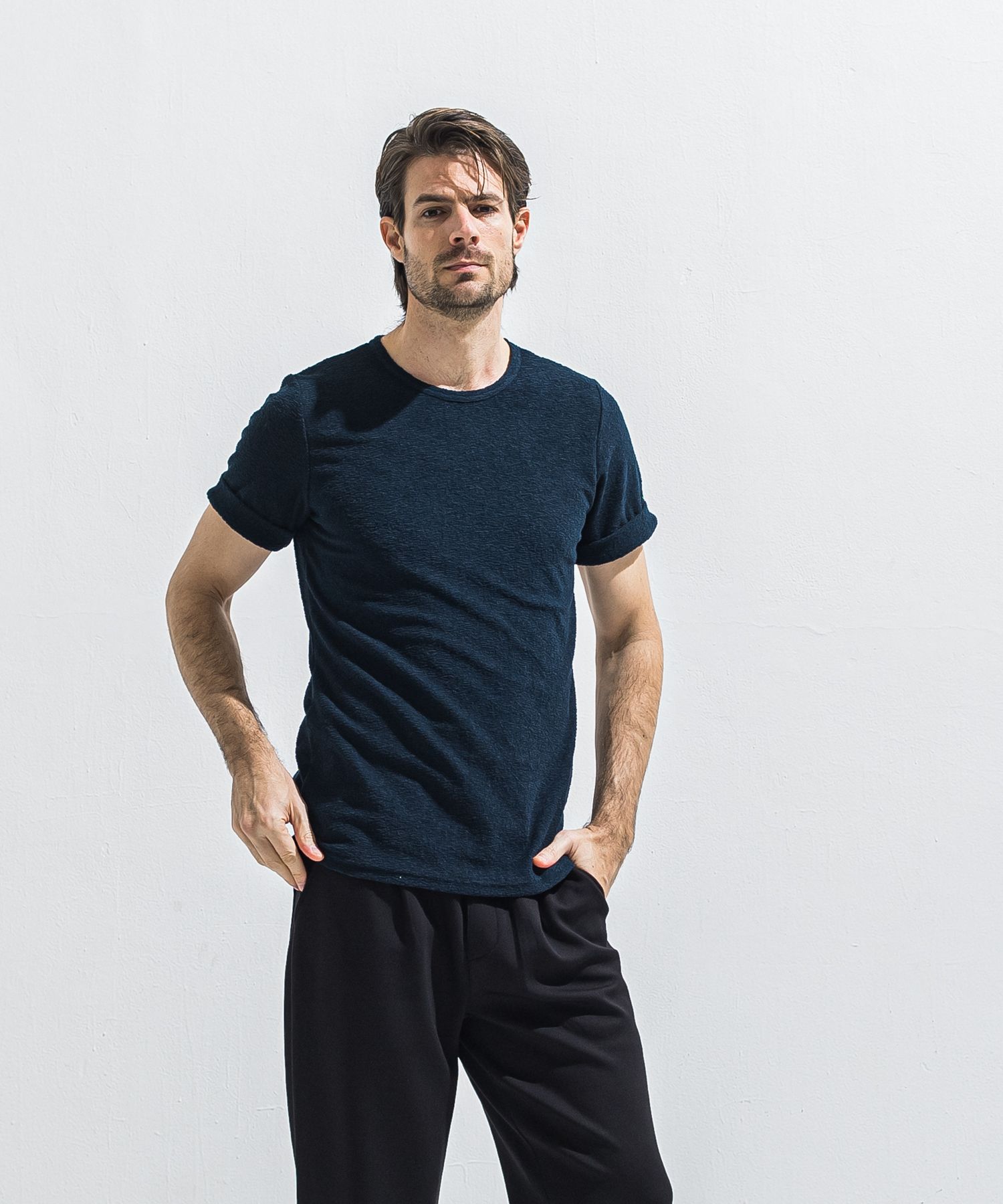 PILE ROLL UP TEE / RC40-T-001 / パイルロールアップTシャツ / ネイビー (4月中旬入荷予定)