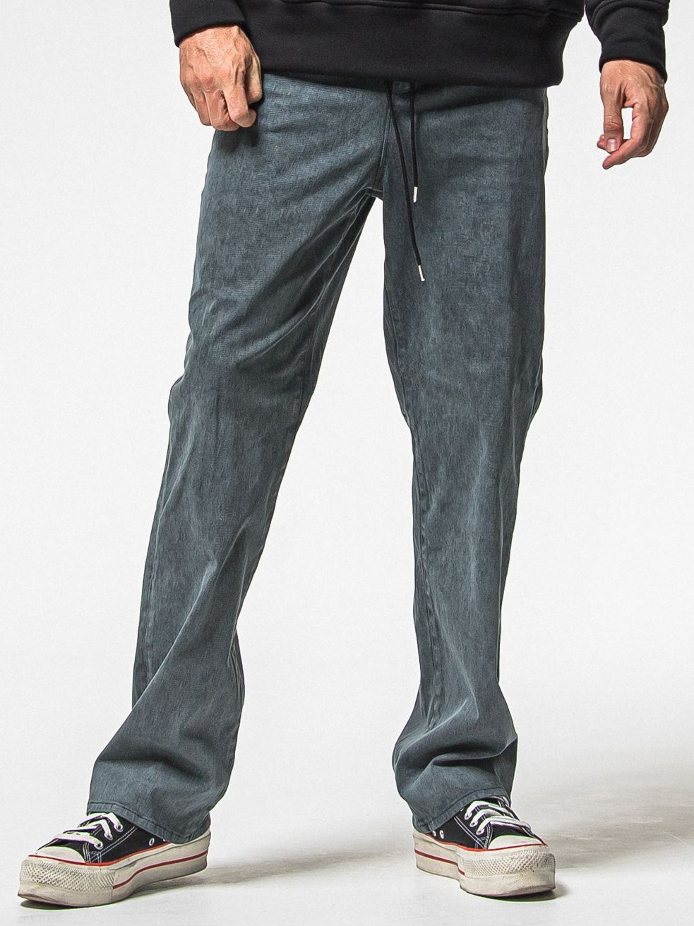 KING DENIM JERSEY / BASIC-ST-005 / デニムジャージバギーワイドパンツ / ピグメントブラック (12月中旬入荷予定)