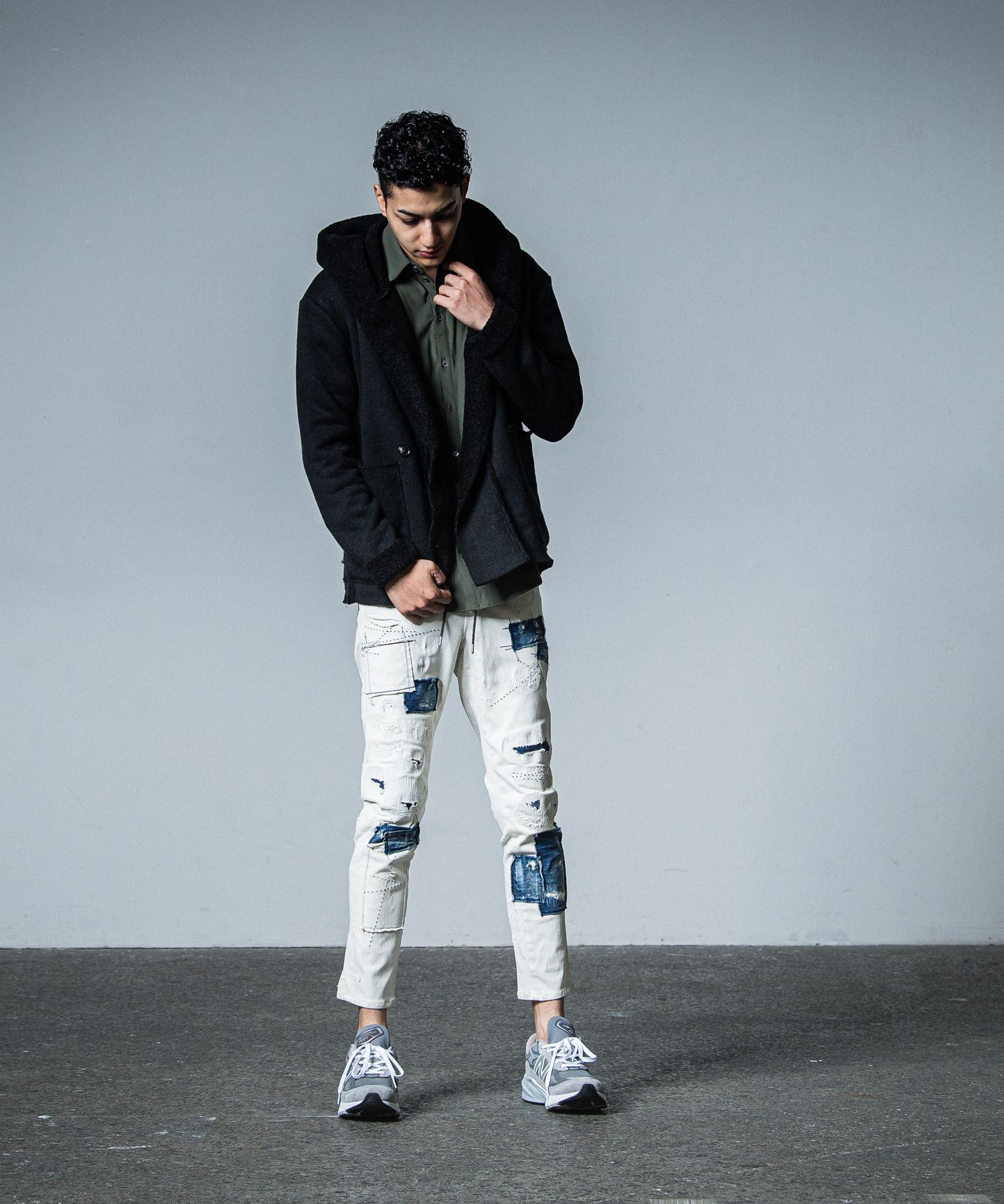 NYLON JACK SHIRTS / RC33-SH-001 / オーバーサイズナイロンシャツ / カーキ