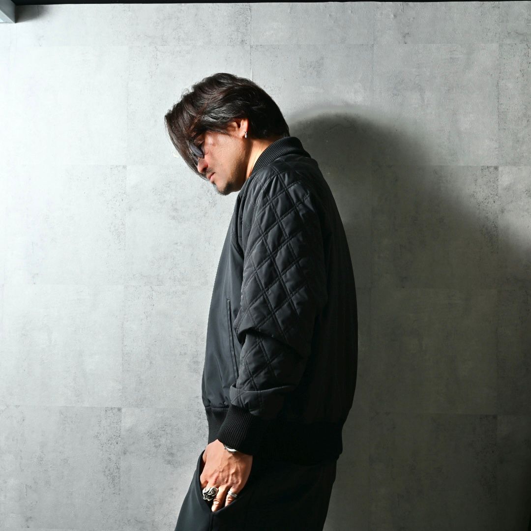 PB VARSITY JACKET / DP1-JK-001 / キルティングナイロンスタジャン / ブラック (2月中旬入荷予定)