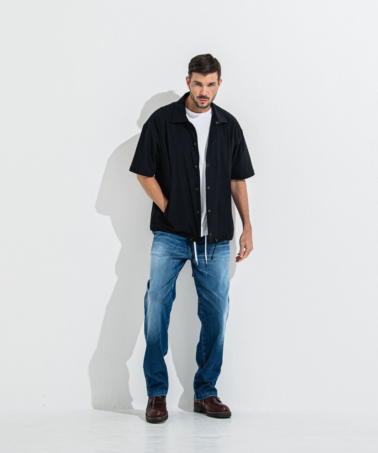 DENIM JERSEY WIDE PT / RC36-ST-016WTD / ライトオンスデニムジャージワイドパンツ / ダークインディゴ