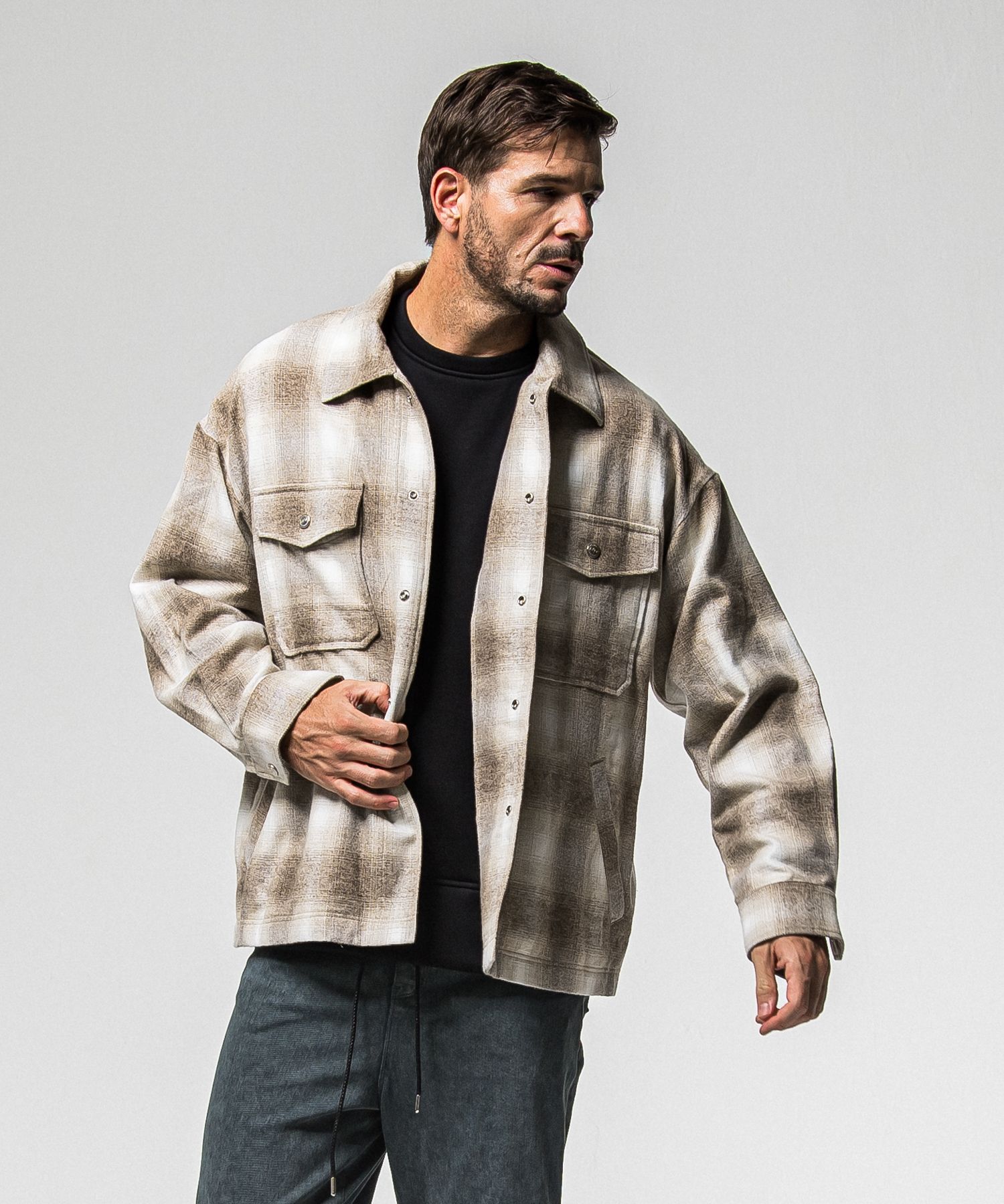 FLANNEL CHECK JK / RC38-JK-007 / フランネルチェックCPOジャケット / ブラウン (10月中旬入荷予定)