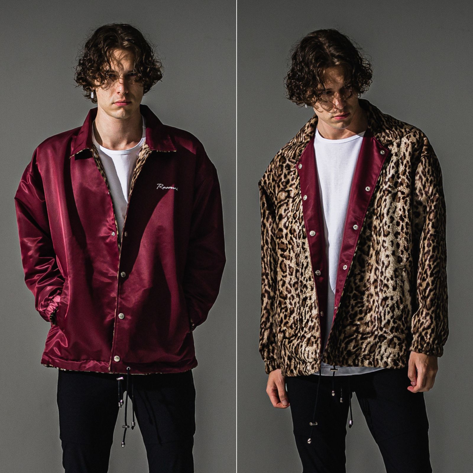 REV COACH JK / RC41-JK-010 / リバーシブルコーチジャケット / ワインレッド×レオパード (9月下旬入荷予定)