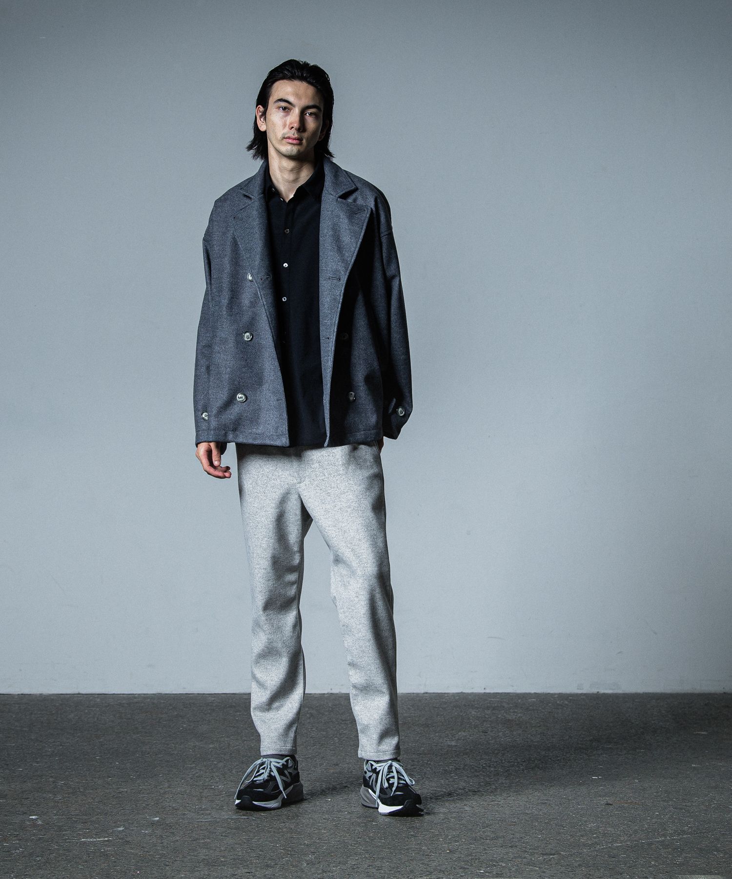PAT WIDE EASY PANTS / RC33-ST-036BN / ワイドテーパードパンツ / グレーメルトン