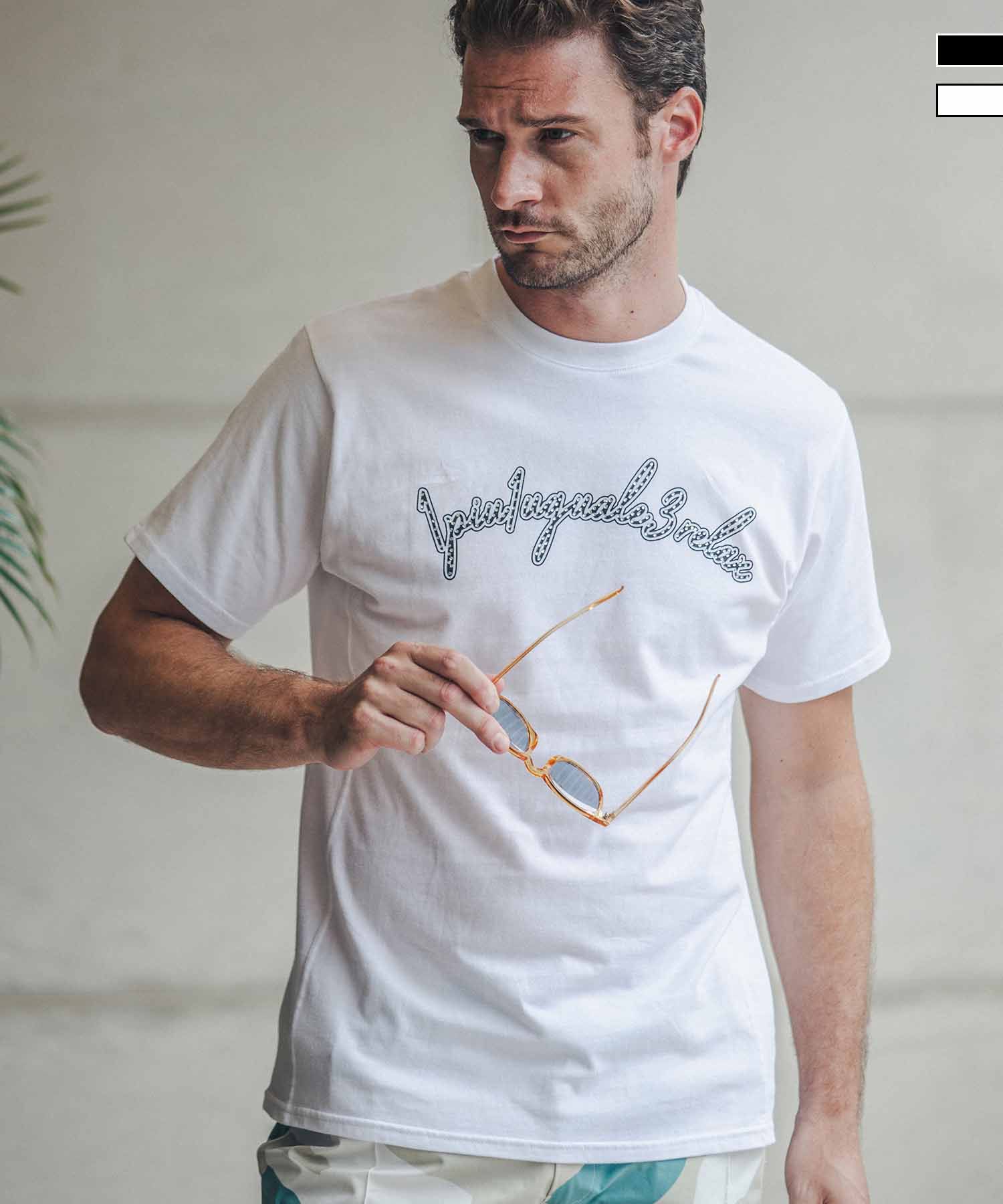 ラインストーンロゴ半袖Tシャツ / ust-22018