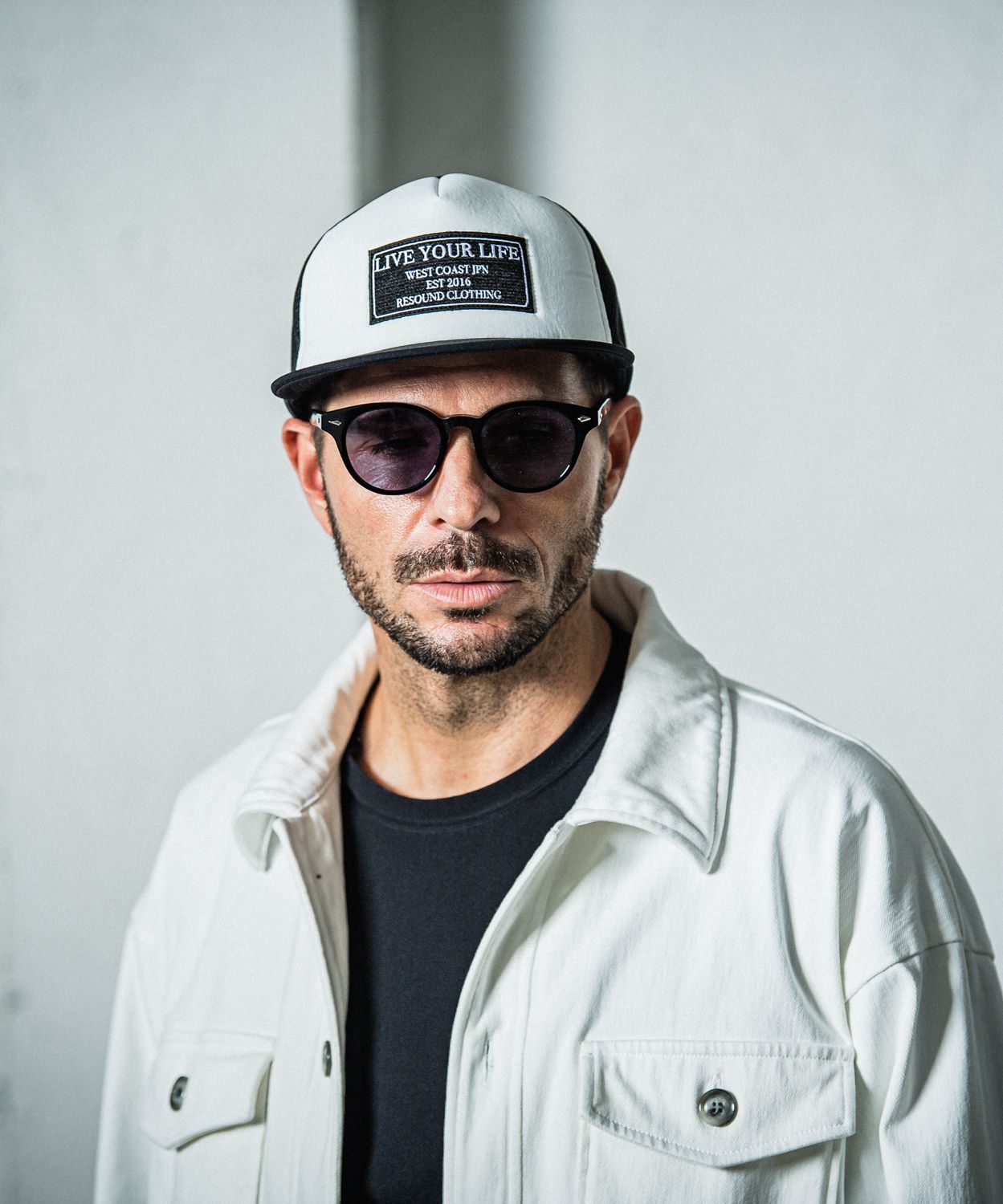LIVE MESH CAP / RC35-CAP-001 / ロゴワッペンメッシュキャップ / ブラック×ホワイト