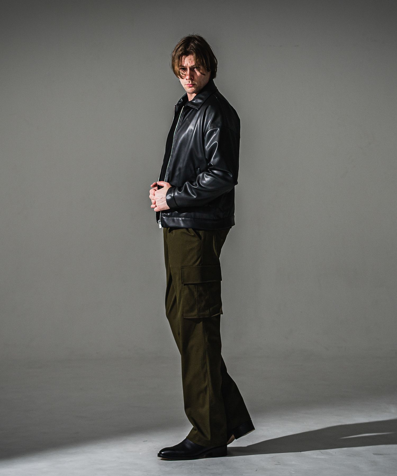 LEATHER SP JK / RC41-JK-005 / エコレザーシングルライダース / ブラック (9月下旬入荷予定)