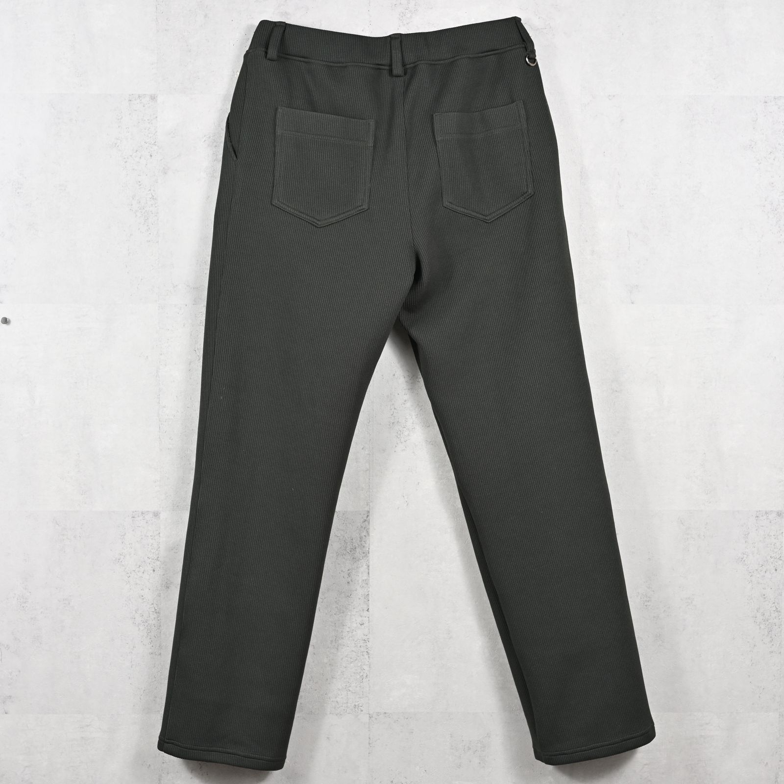 AZE WIDE TUCK PANTS / RC39-ST-016WT2 / 高機能畦編みニットワイドタックパンツ / カーキ (1月中旬入荷予定)