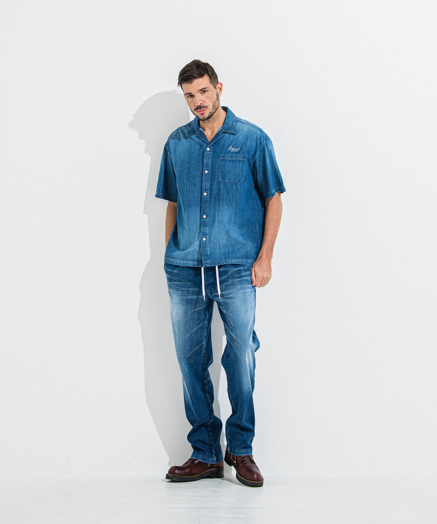 DENIM JERSEY WIDE PT / RC36-ST-016WTD / ライトオンスデニムジャージワイドパンツ / ダークインディゴ
