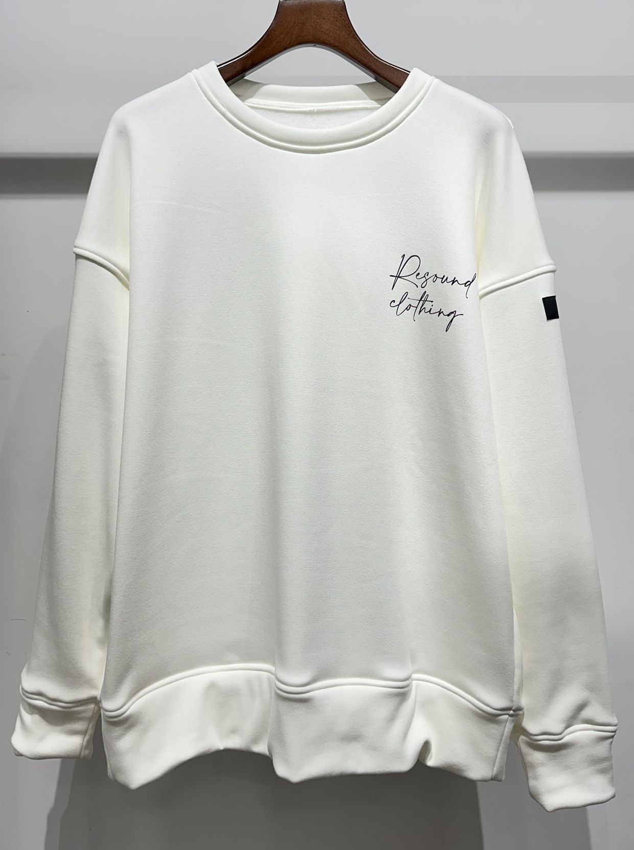 ID VELOURS FLEECE DROP TRAINER / RC34-C-004 / 裏起毛バックロゴトレーナー / ホワイト
