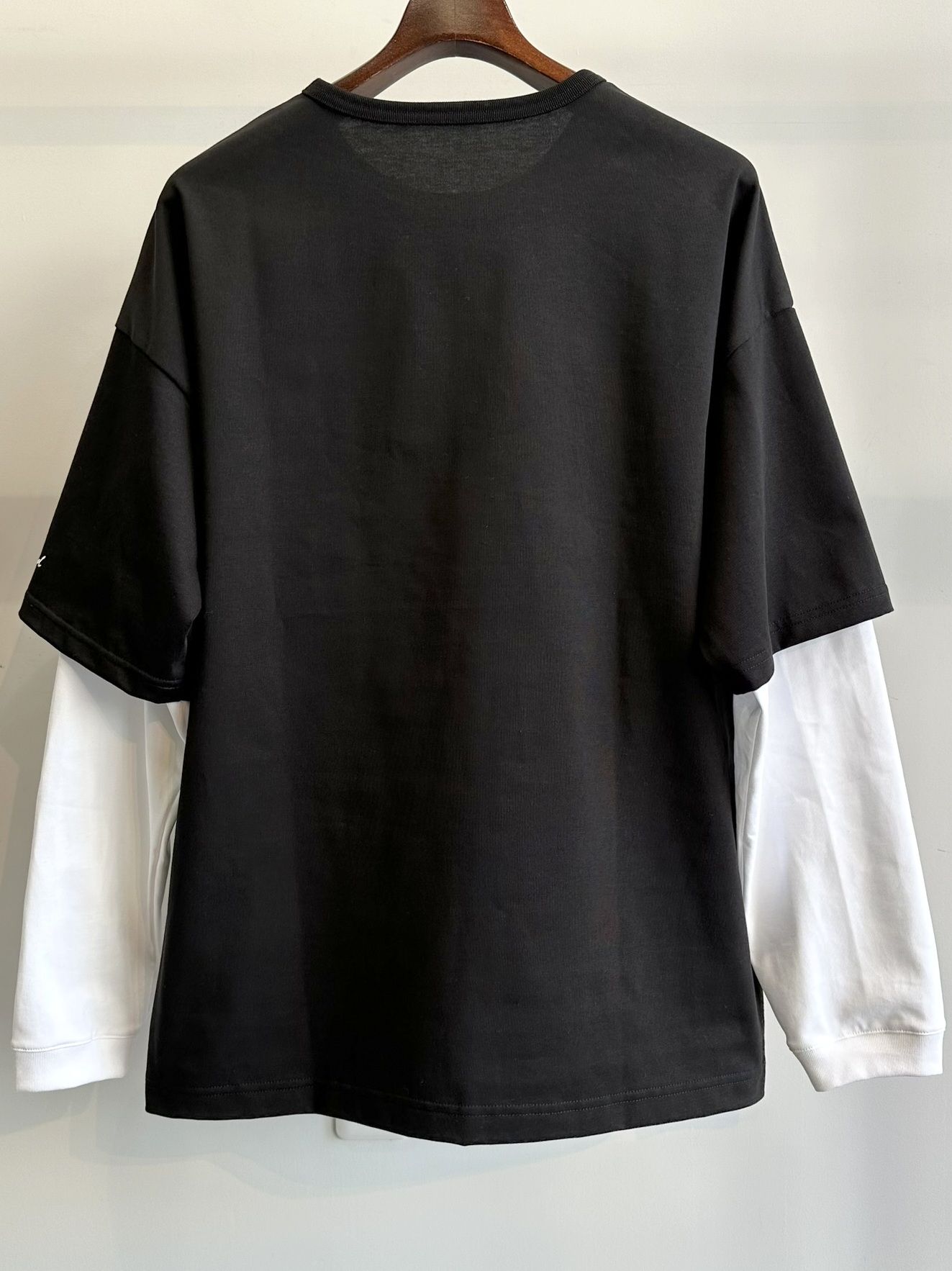 FAKE LAYERED LONG SLEEVE / RC37-T-004 / レイヤードロングスリーブTシャツ / ブラック×ホワイト