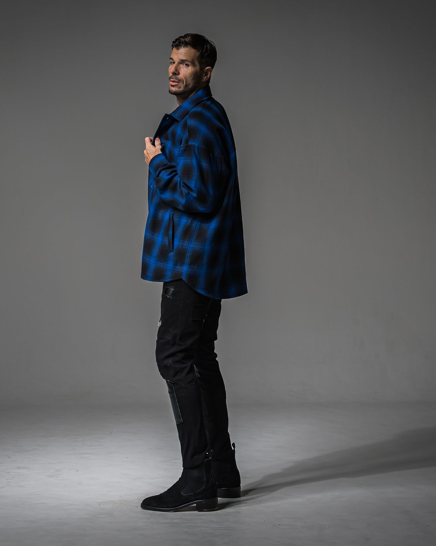 MICK DENIM JERSEY / BASIC-ST-020 / デニムジャージテーパードパンツ / ブラックリメイク (9月上旬入荷予定)