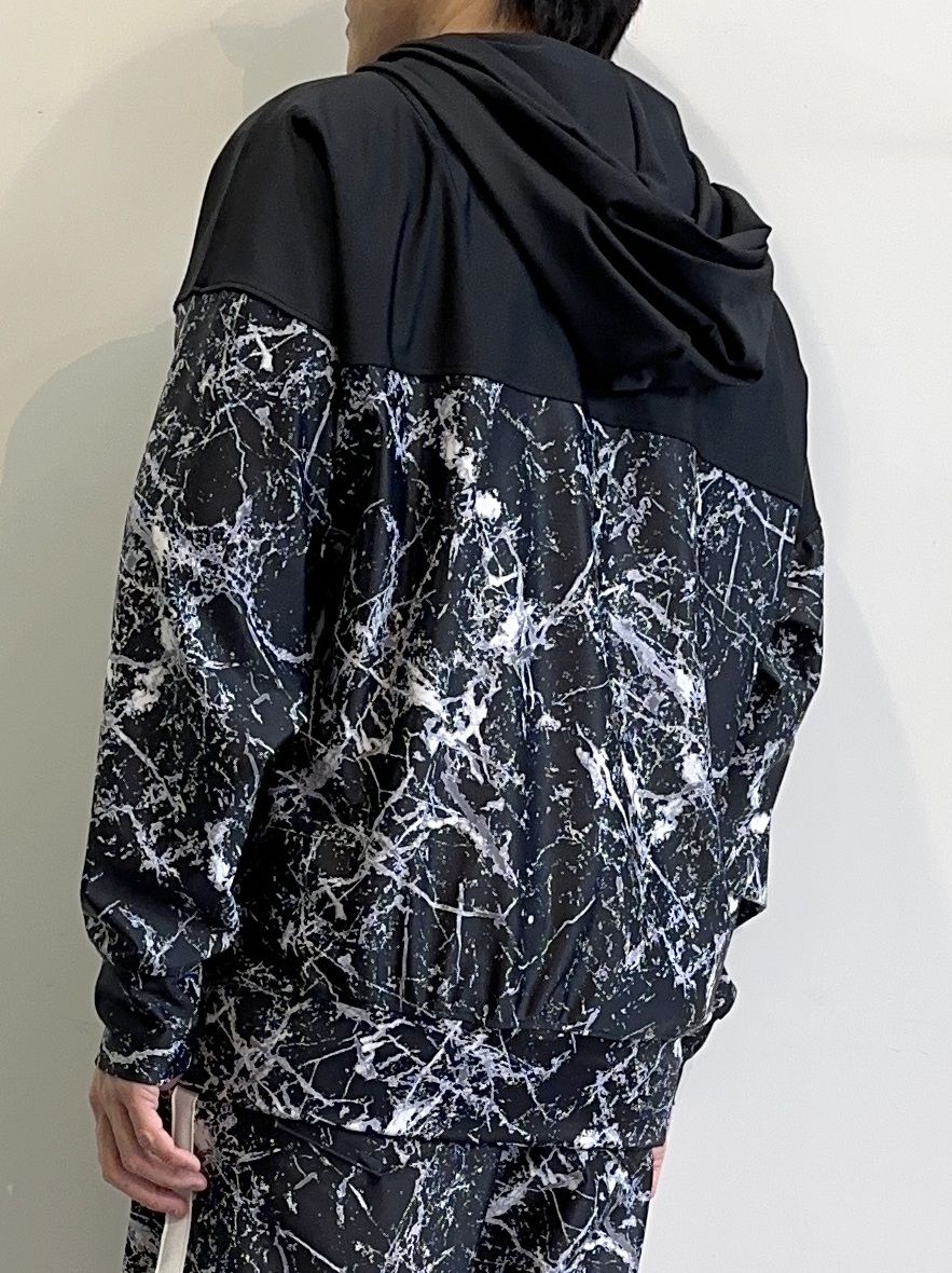 PAISELY RUSH OVER ZIPUP HOODIE / RC32-C-001 / ラッシュガードパーカー / ペイントブラック