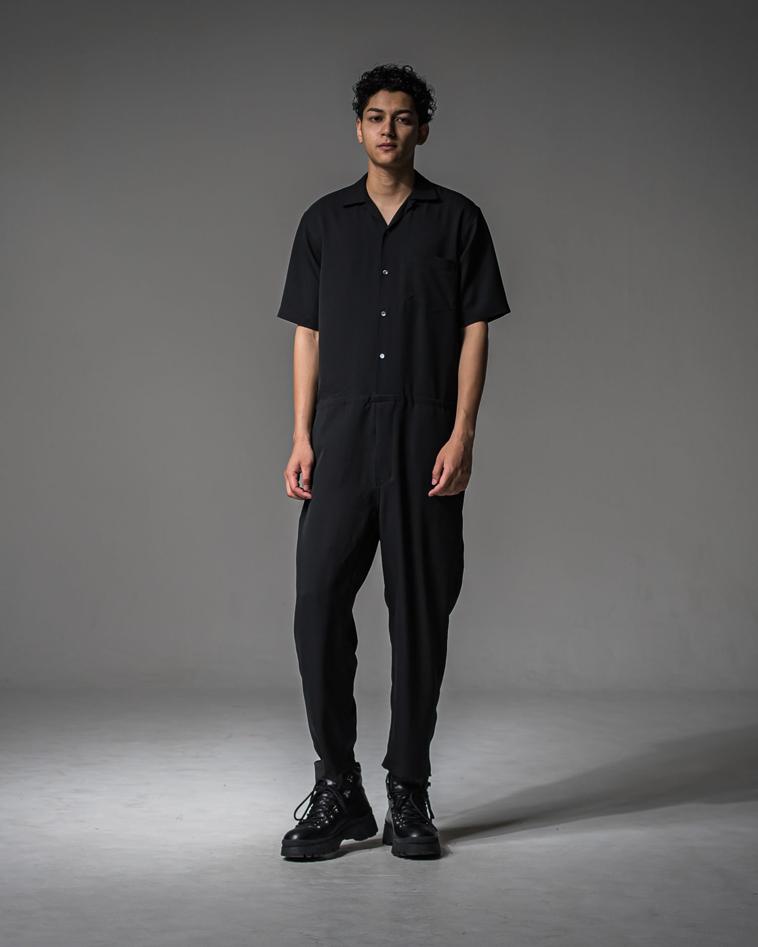 RAGE TWILL HALF ALL IN ONE / DP1-TN-001 / 半袖シャツオールインワン / ブラック (3月中旬入荷予定)