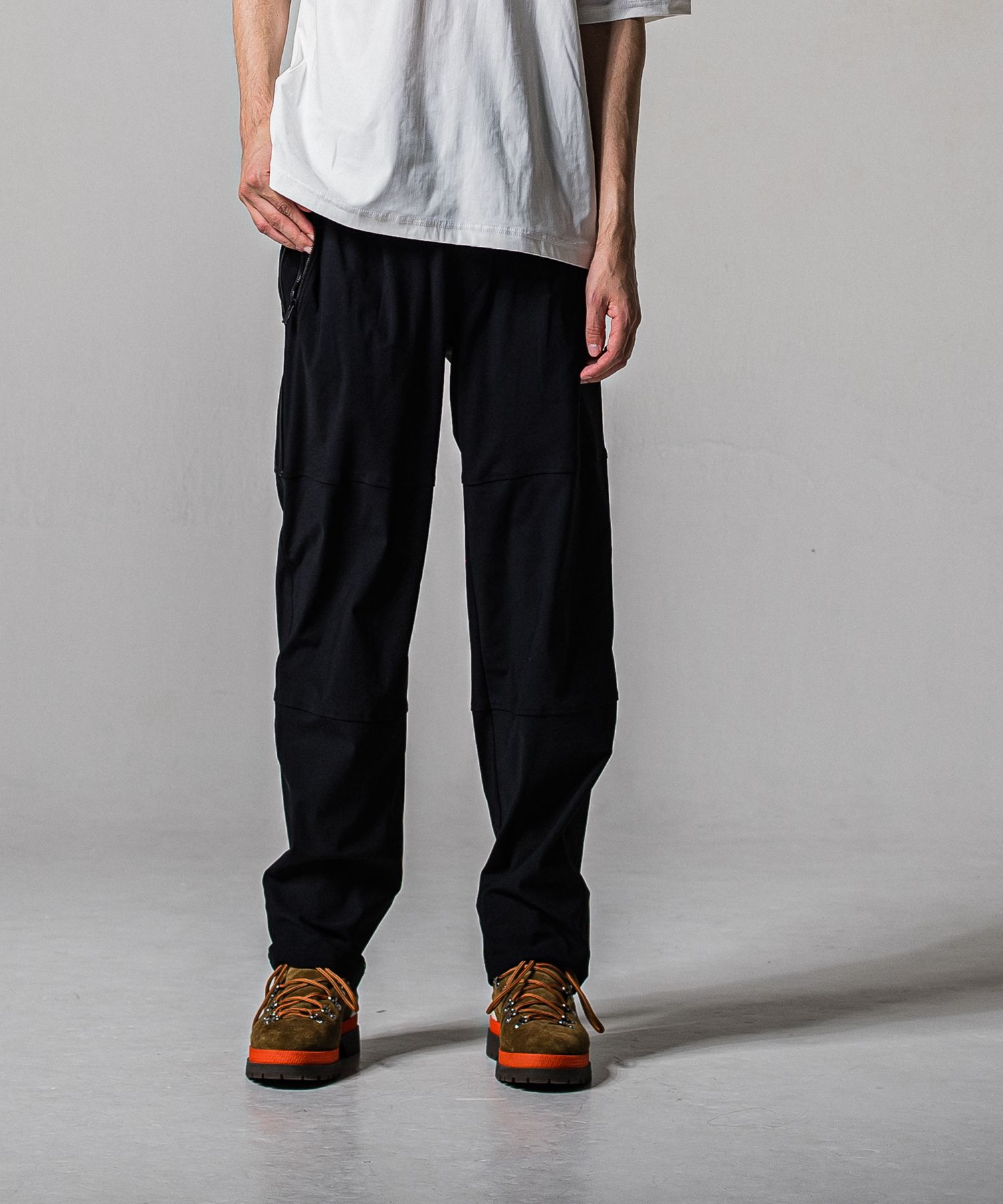 JOHNSON LINE WIDE PANTS / RC39-ST-009WT / ジョンソンラインワイドタックパンツ / ブラック×ブラック (1月下旬入荷予定)
