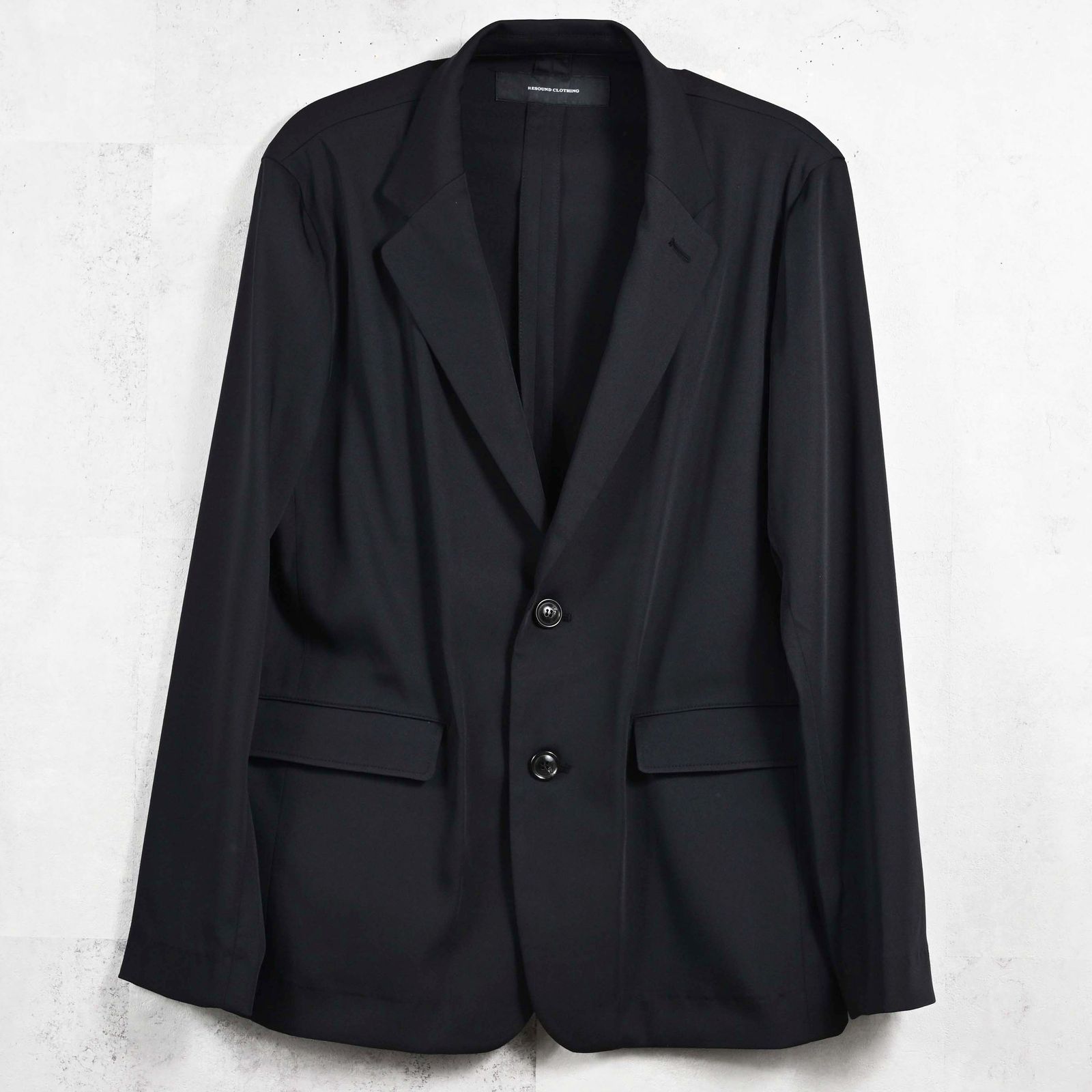 GARY LOOSE JACKET / RC39-JK-001 / サテンルーズテーラードジャケット / ブラック (2月下旬入荷予定)