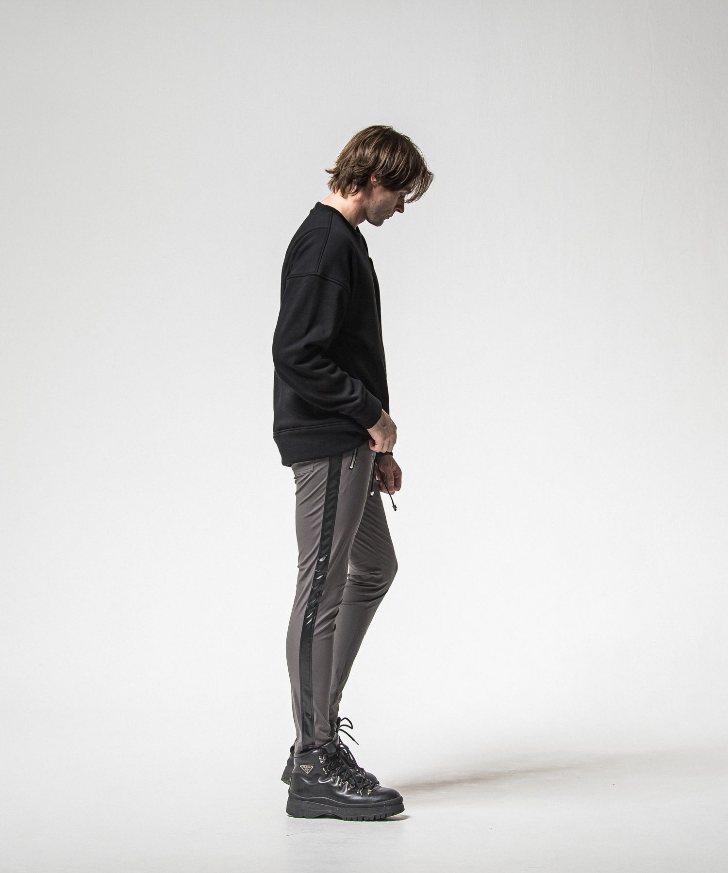 RC CHENILLE VELOURS FLEECE DROP TRAINER / RC38-C-004 / 裏起毛刺繍ワッペントレーナー / ブラック (11月上旬入荷予定)