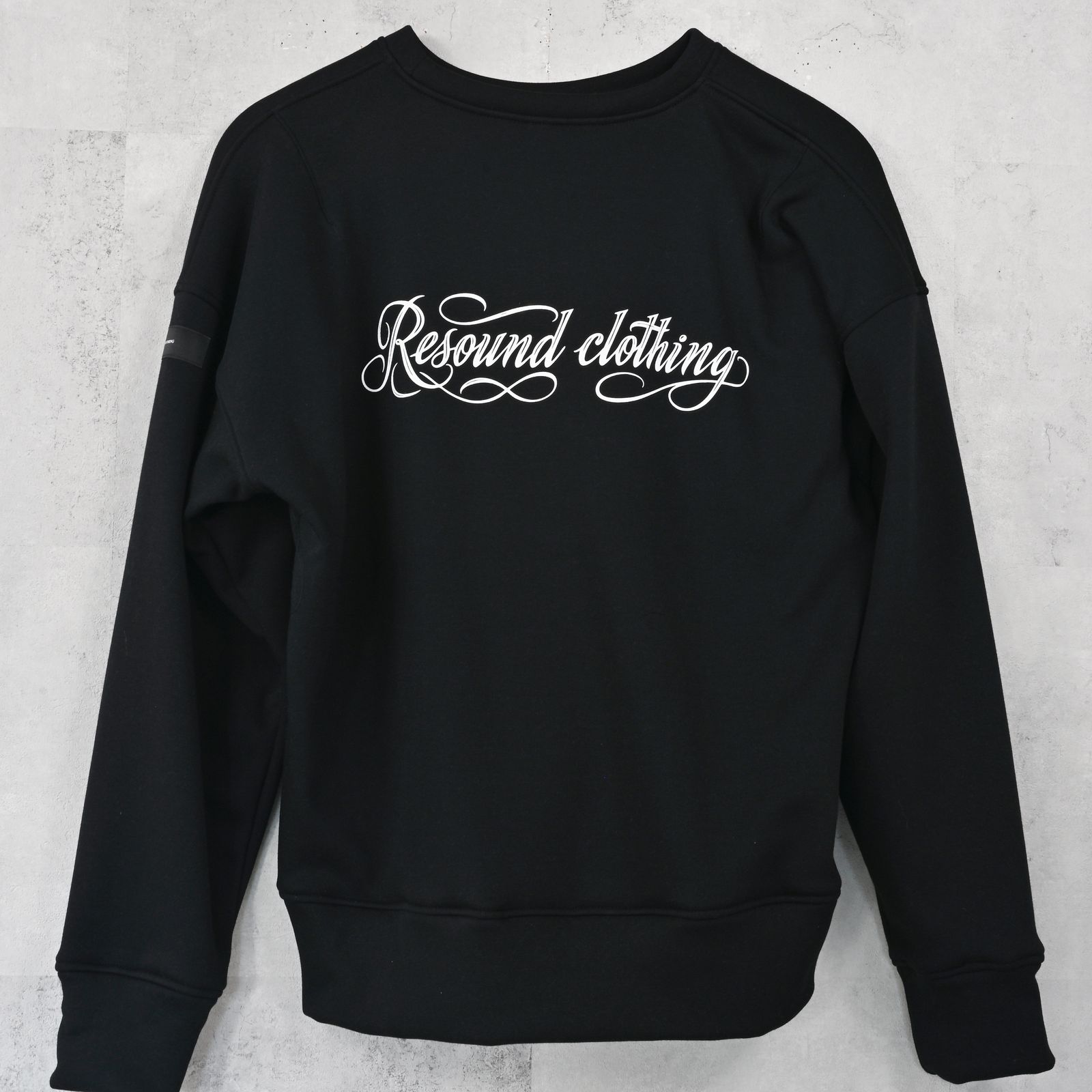 PIN ST RC VELOURS FLEECE DROP TRAINER / RC42-C-006 / 裏起毛バックロゴトレーナー / ブラック (11月上旬入荷予定)